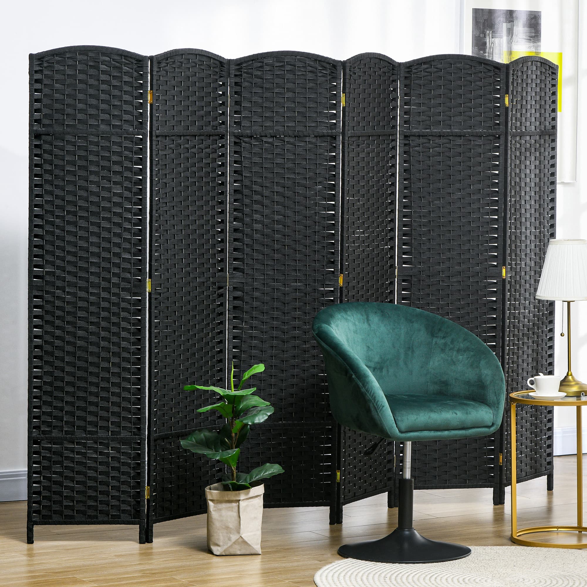 Transform Your Space with this 6-Panel Black Room Divider - image 2