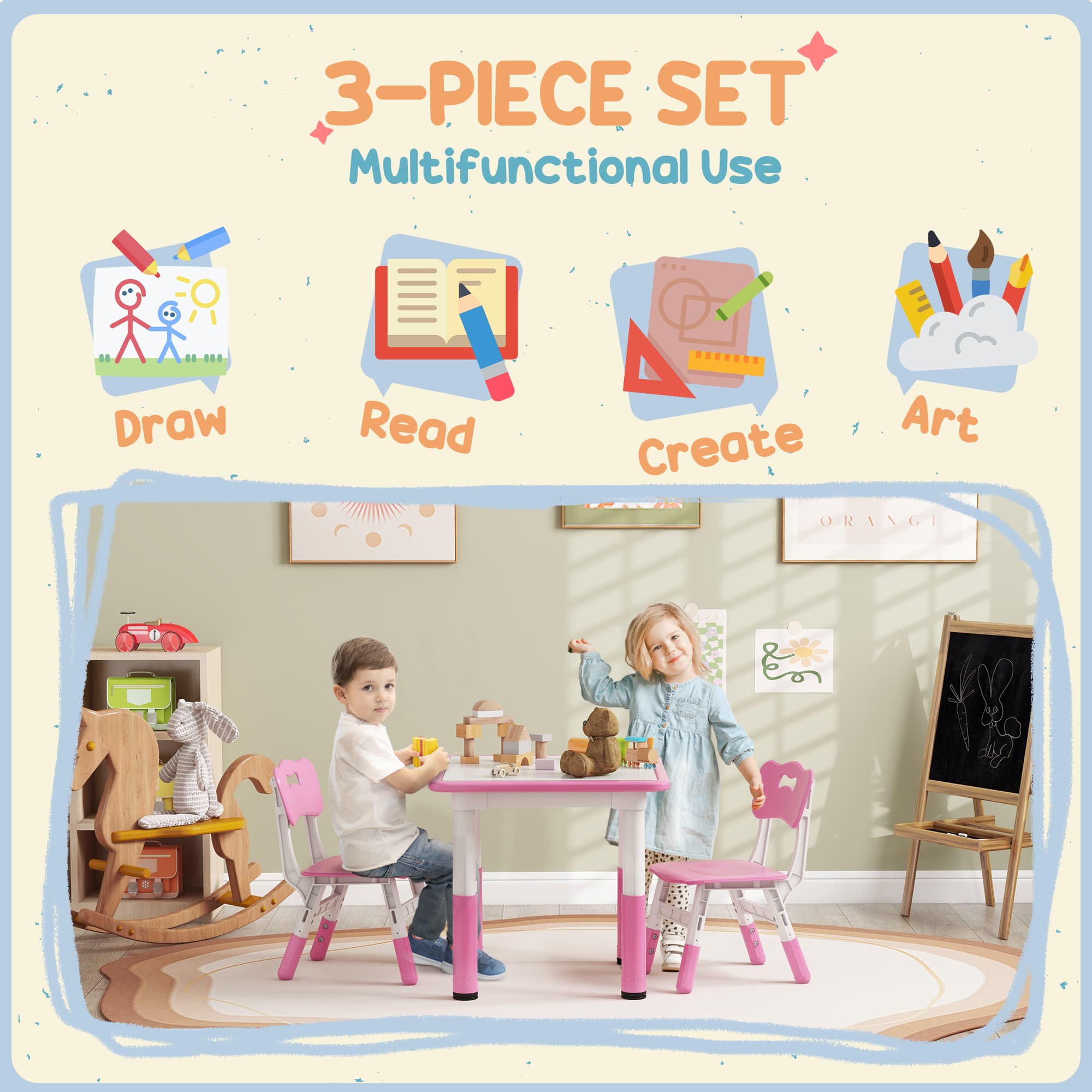 Transform Playtime With This Adjustable Pink Toddler Table Set - image 3