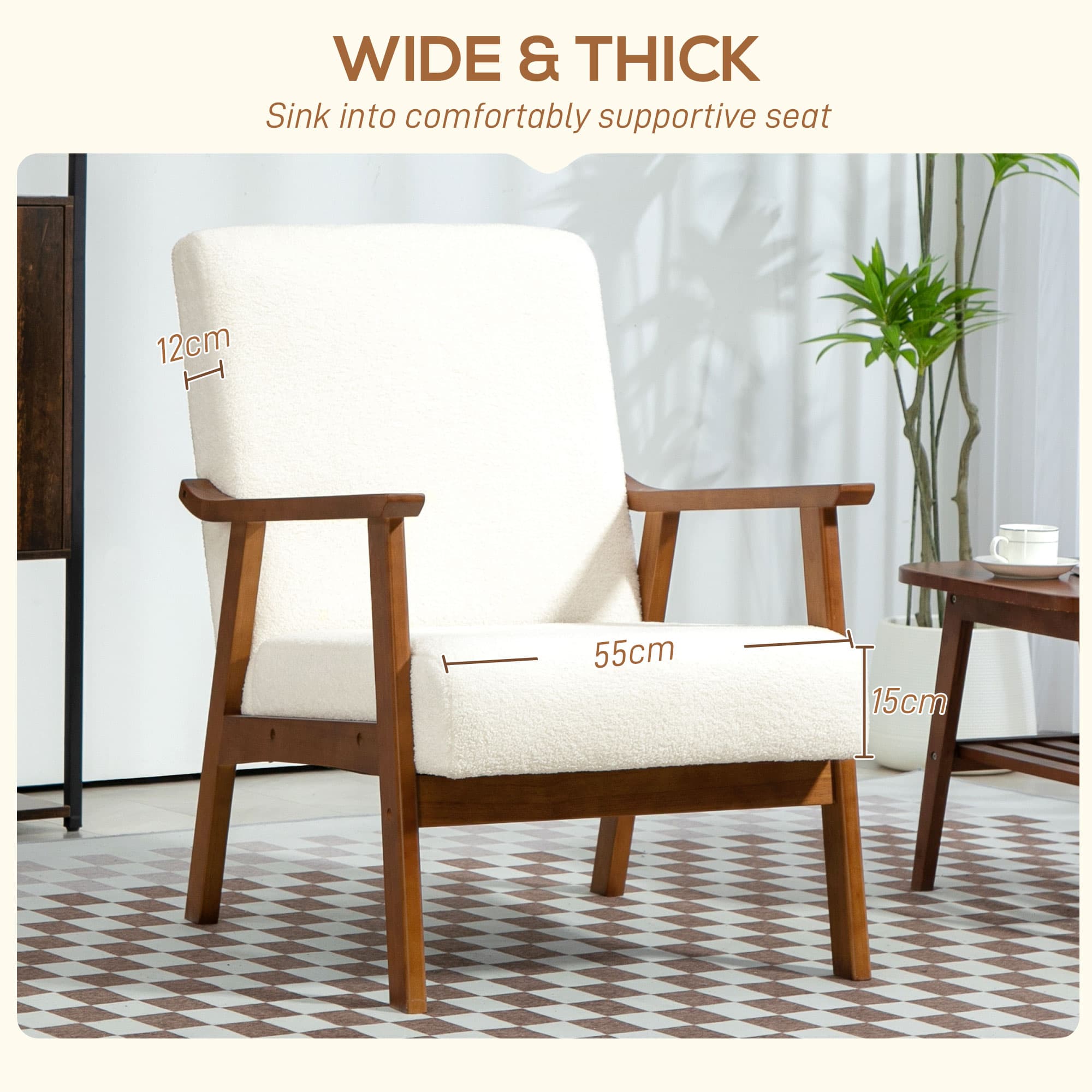 Transform Your Space with this Mid Century Boucle Accent Chair - image 3