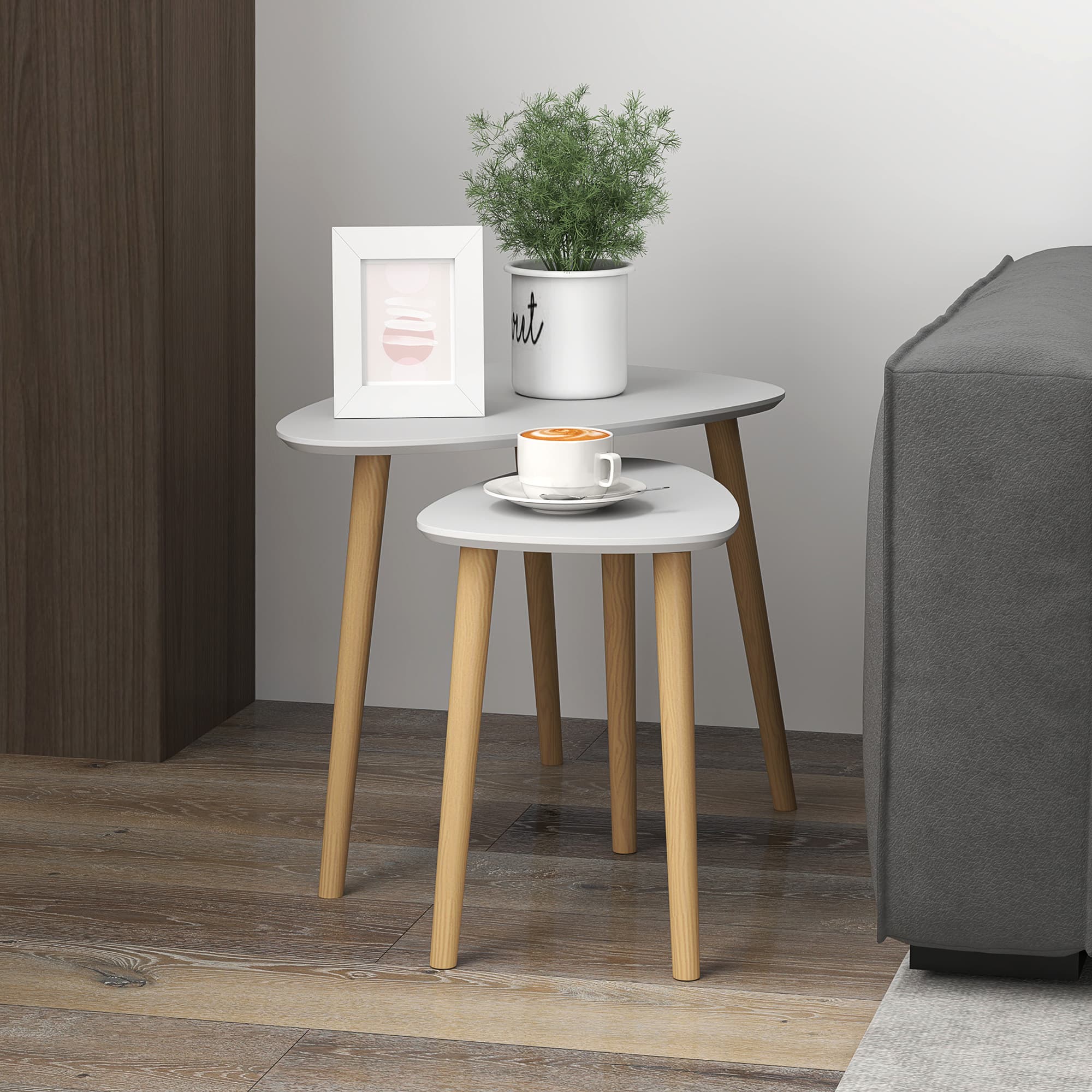 Light grey nesting tables for flexible living - image 10