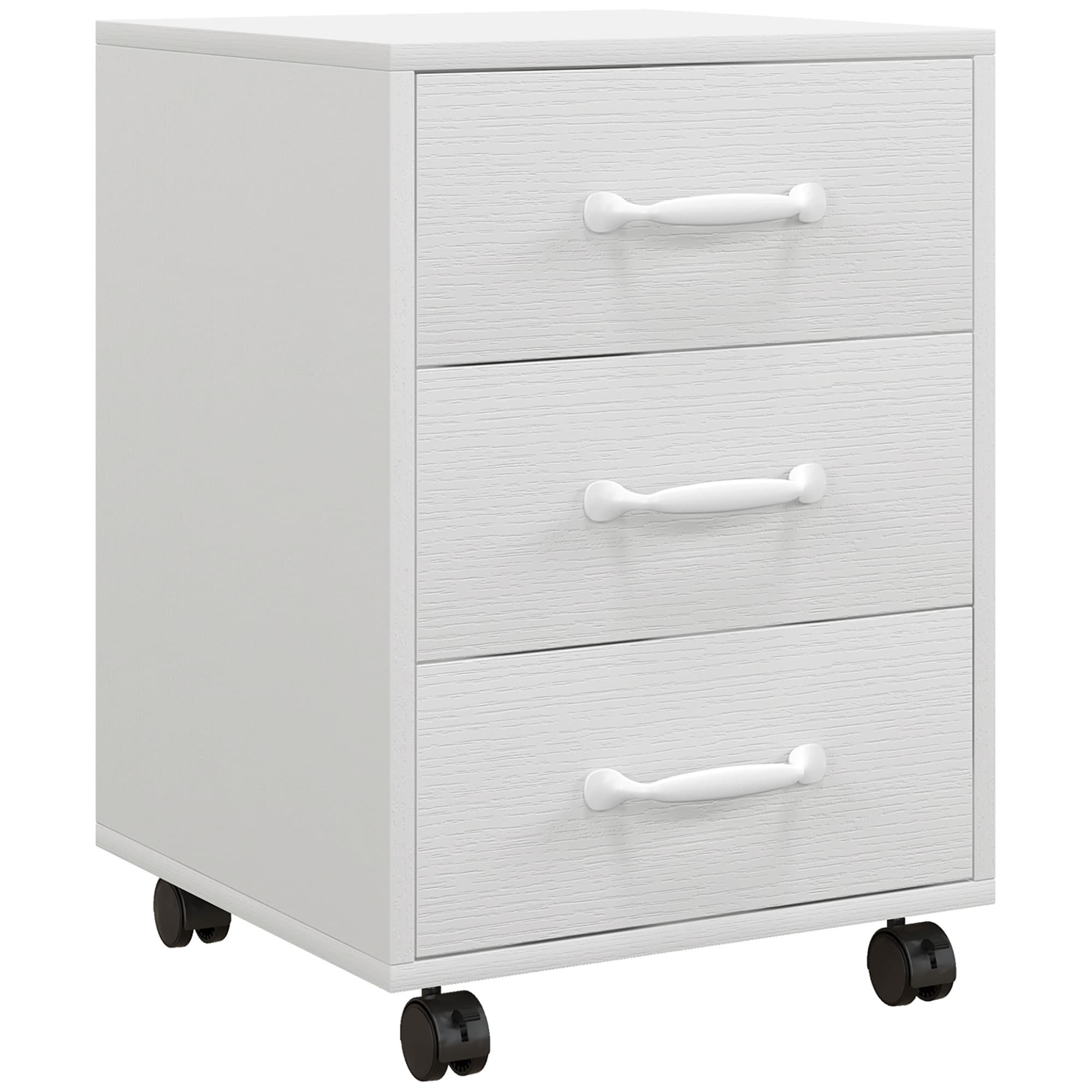Transform Your Workspace with this Mobile 3-Drawer Cabinet - White