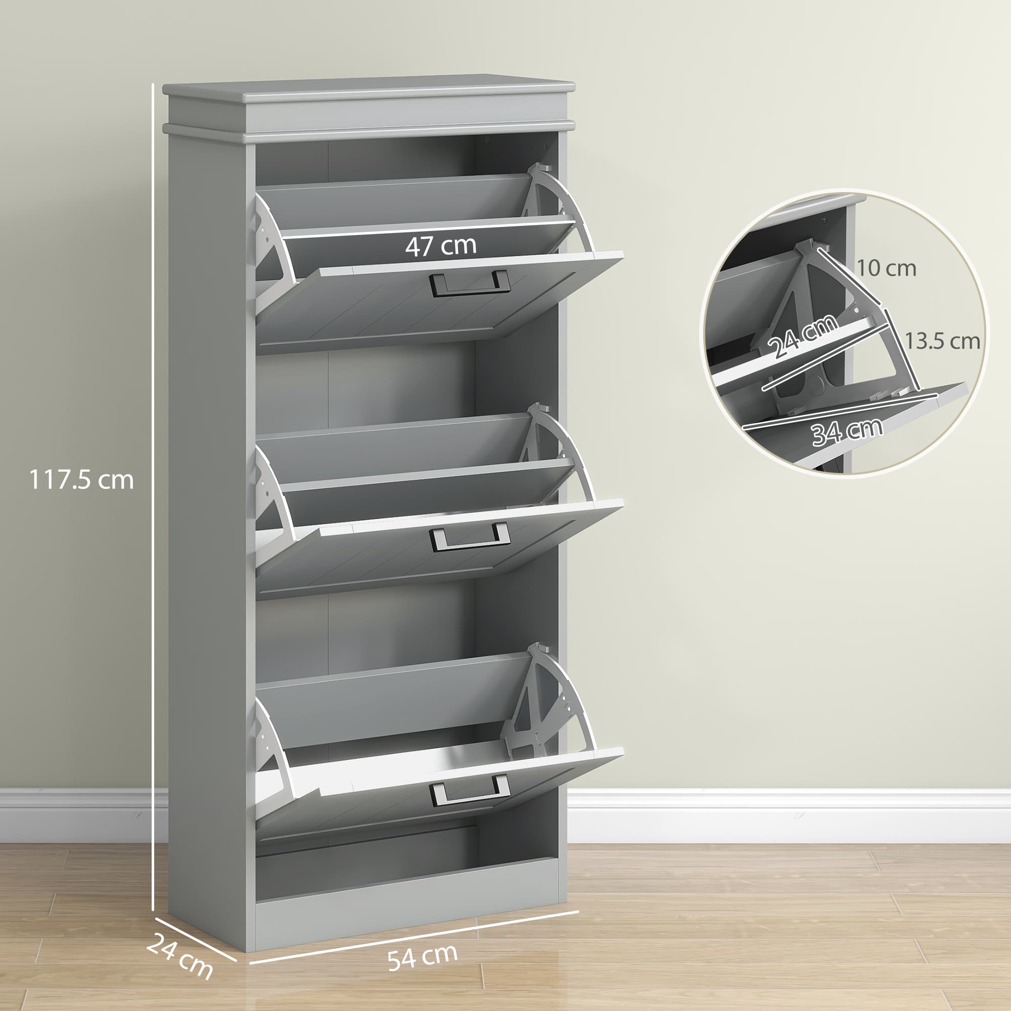 Transform Your Hallway with this Slimline Grey Shoe Cabinet - image 2