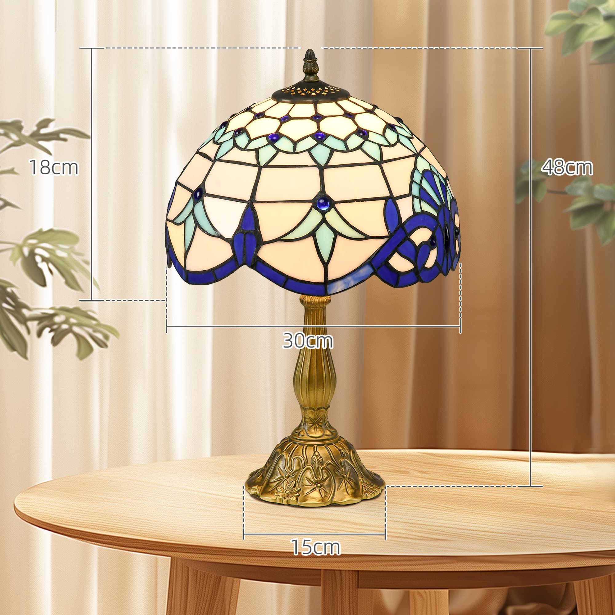 Transform Your Space with this Blue Stained Glass Table Lamp - image 1