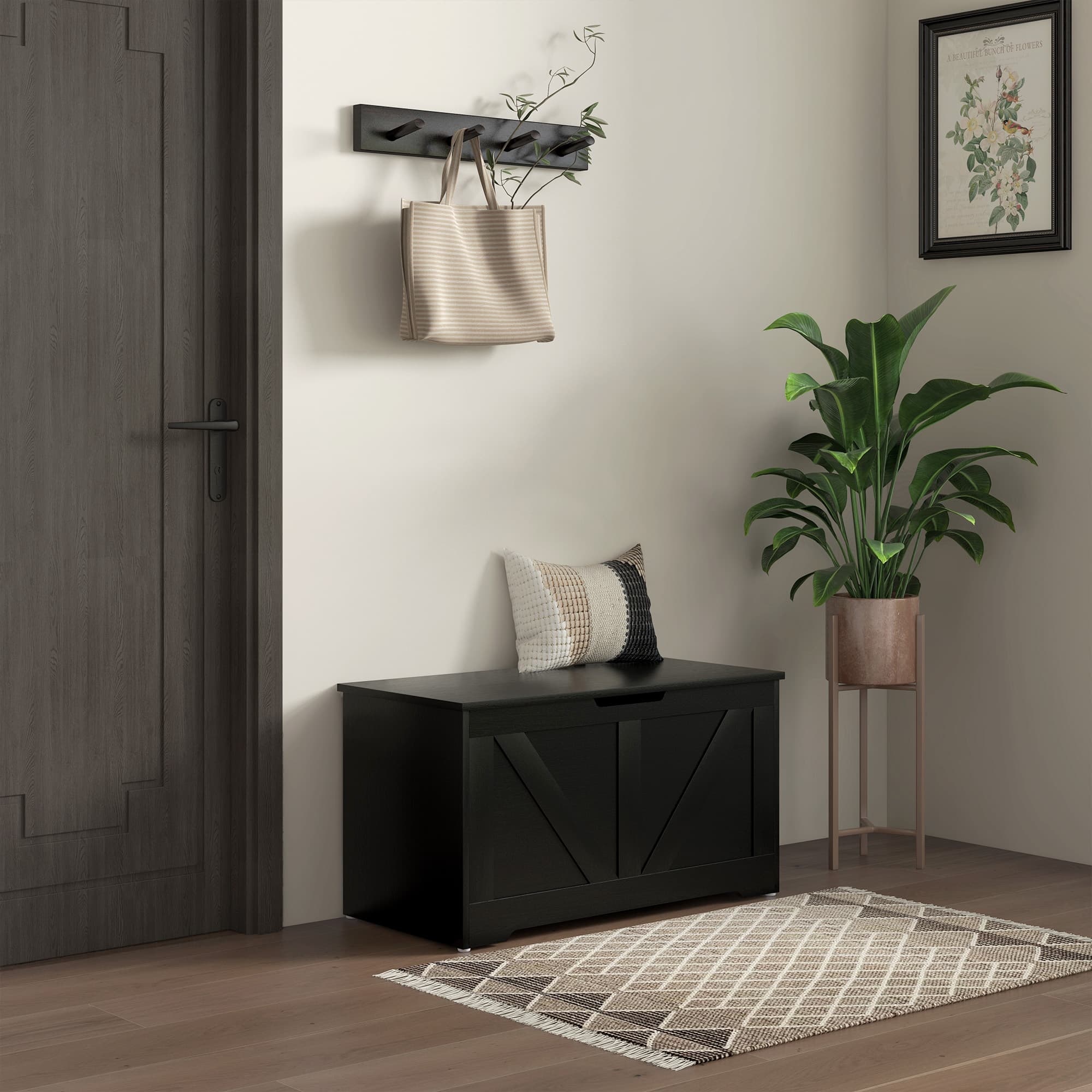 Effortless Organisation: 100L Black Storage Trunk & Seat - image 3