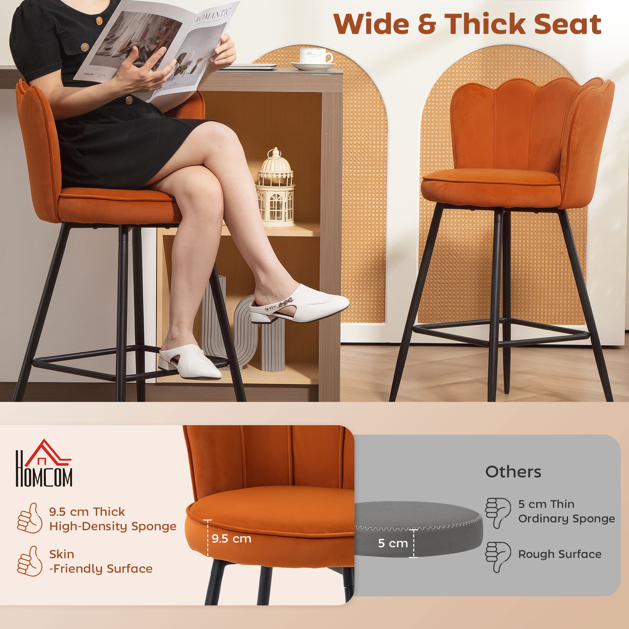 Transform Your Kitchen with Elegant Orange Lotus Bar Stools - image 5