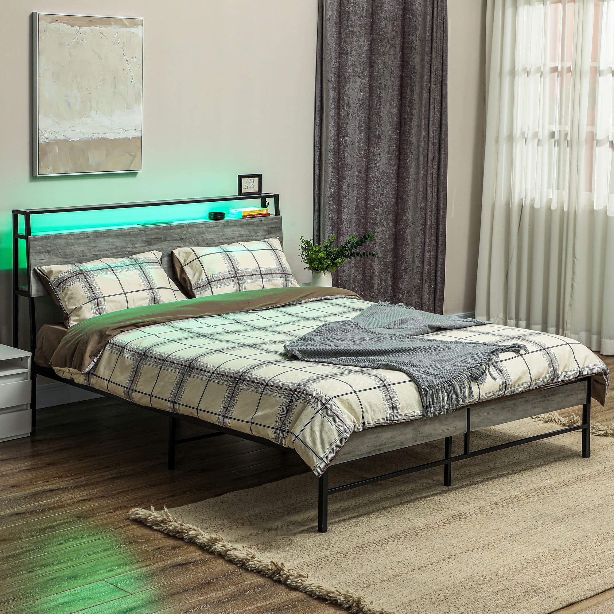 Transform Your Sleep with this LED Double Steel Bed Frame - image 2