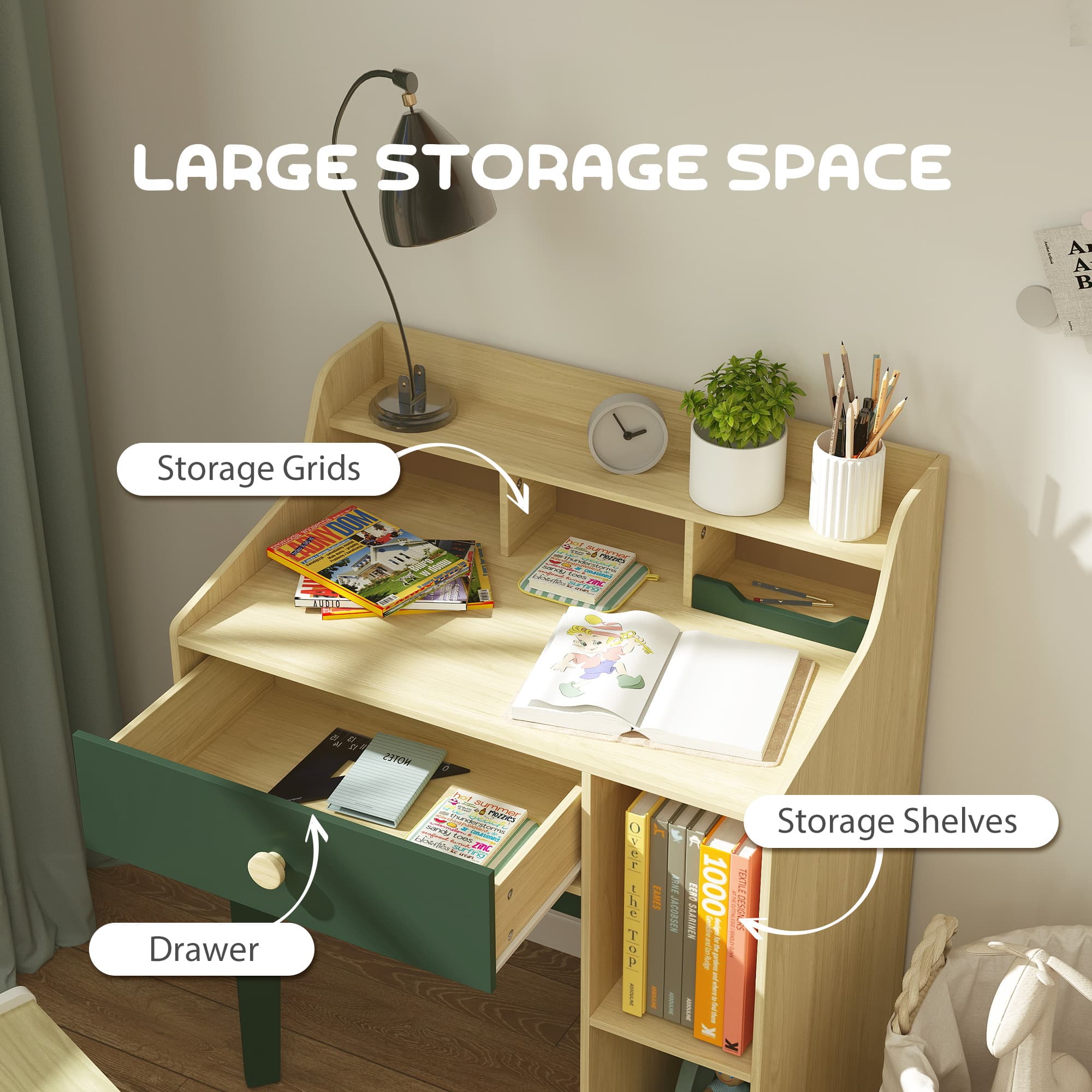 Transform Their Space with this Green Kids Desk & Chair Set - image 3