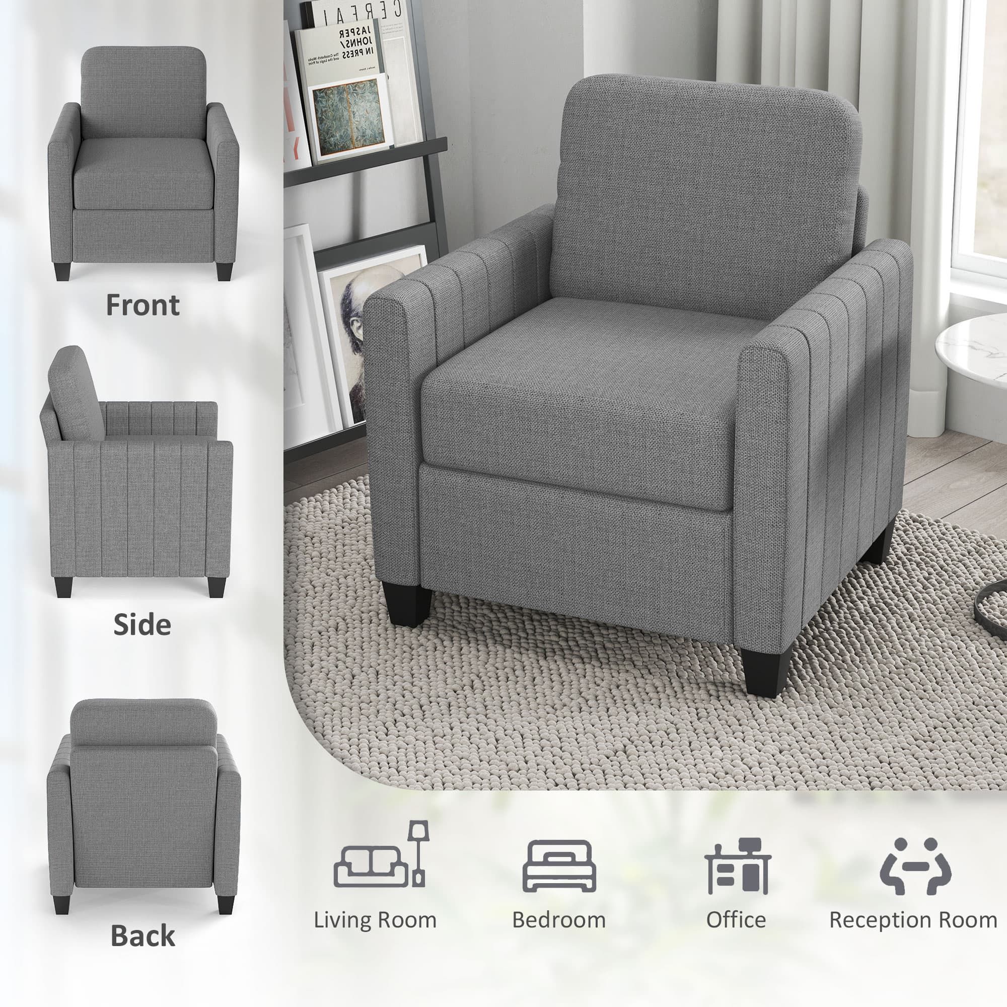 Transform Your Space with this Modern Light Grey Armchair - image 4