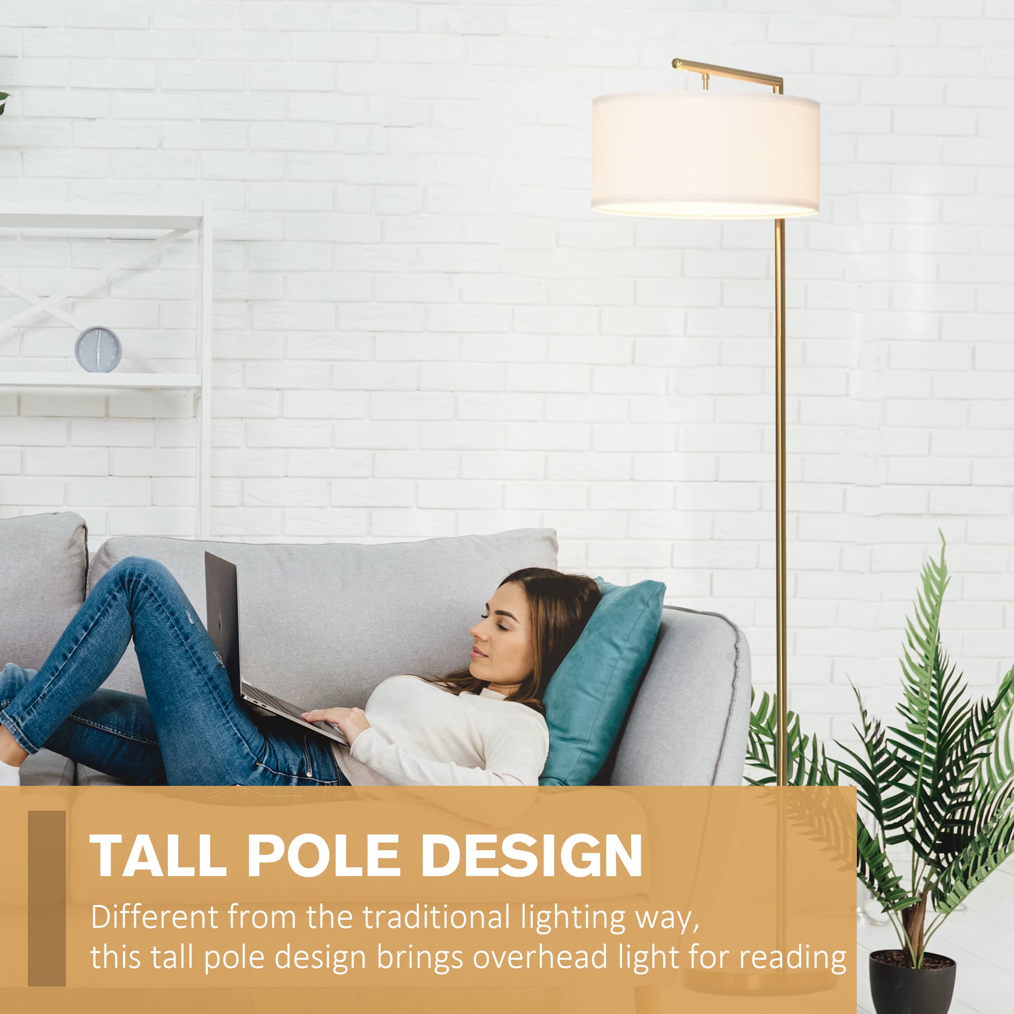 Transform Your Space with this Modern Gold Floor Lamp - image 1