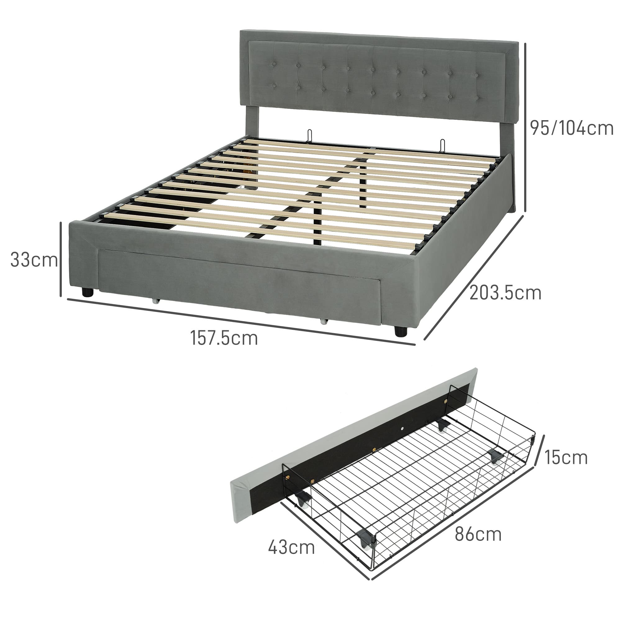 Transform Your Bedroom with this Grey King Size Ottoman Bed - image 5