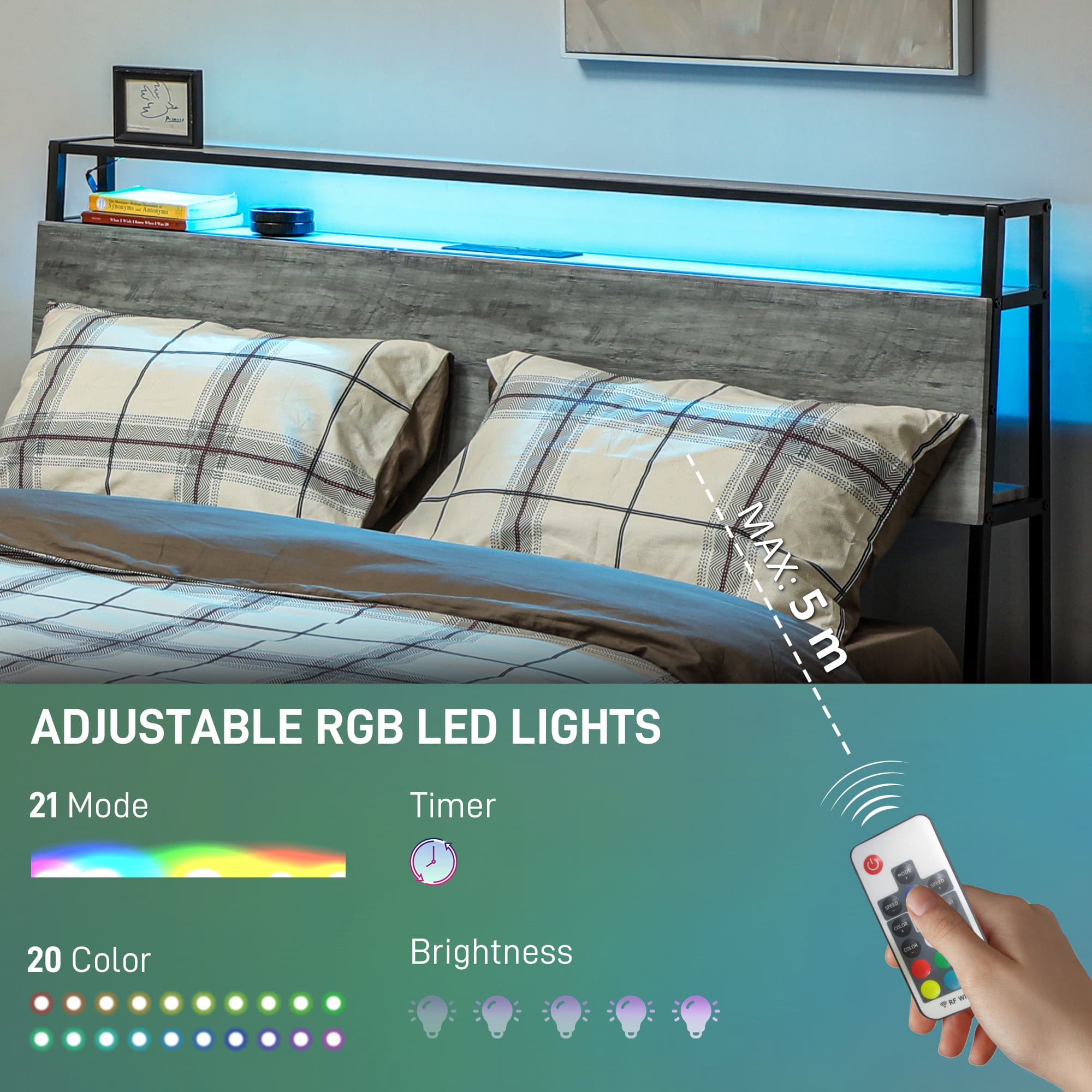 Transform Your Sleep with this LED Double Steel Bed Frame - image 4