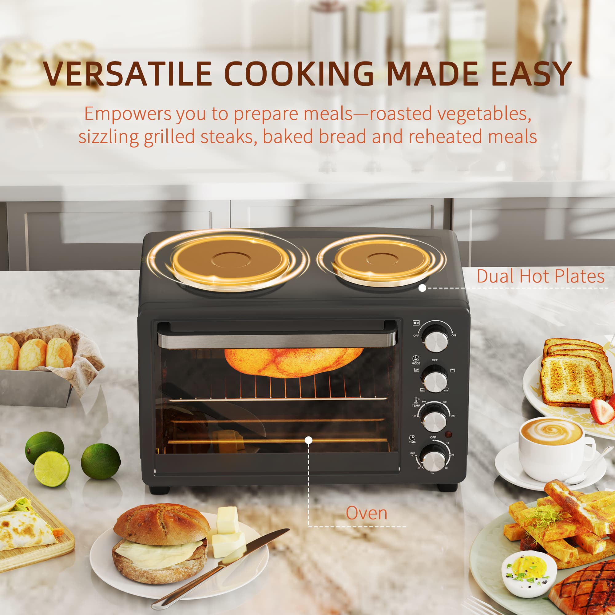 Transform Your Kitchen with this 28L Mini Oven & Dual Hot Plates - image 5