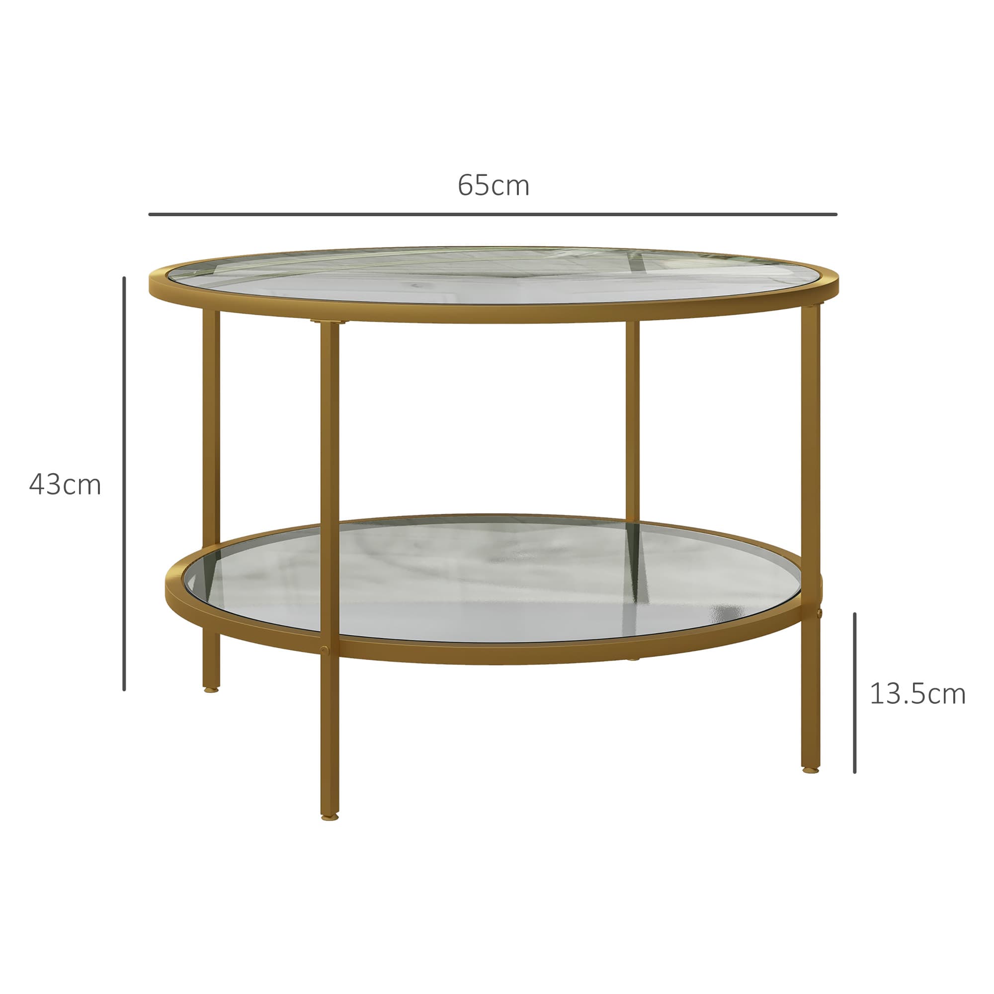 Elevate Your Space With This 2-Tier Gold Glass Coffee Table - image 1