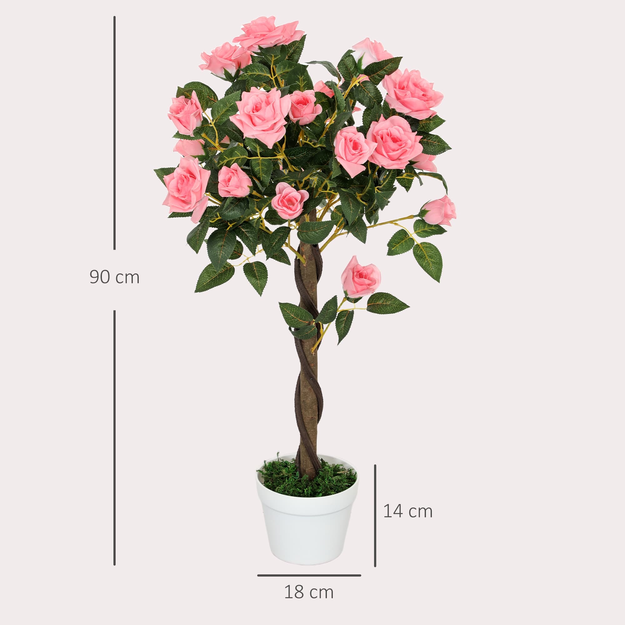 Transform Your Space with 90cm Artificial Pink Rose Plants - image 2