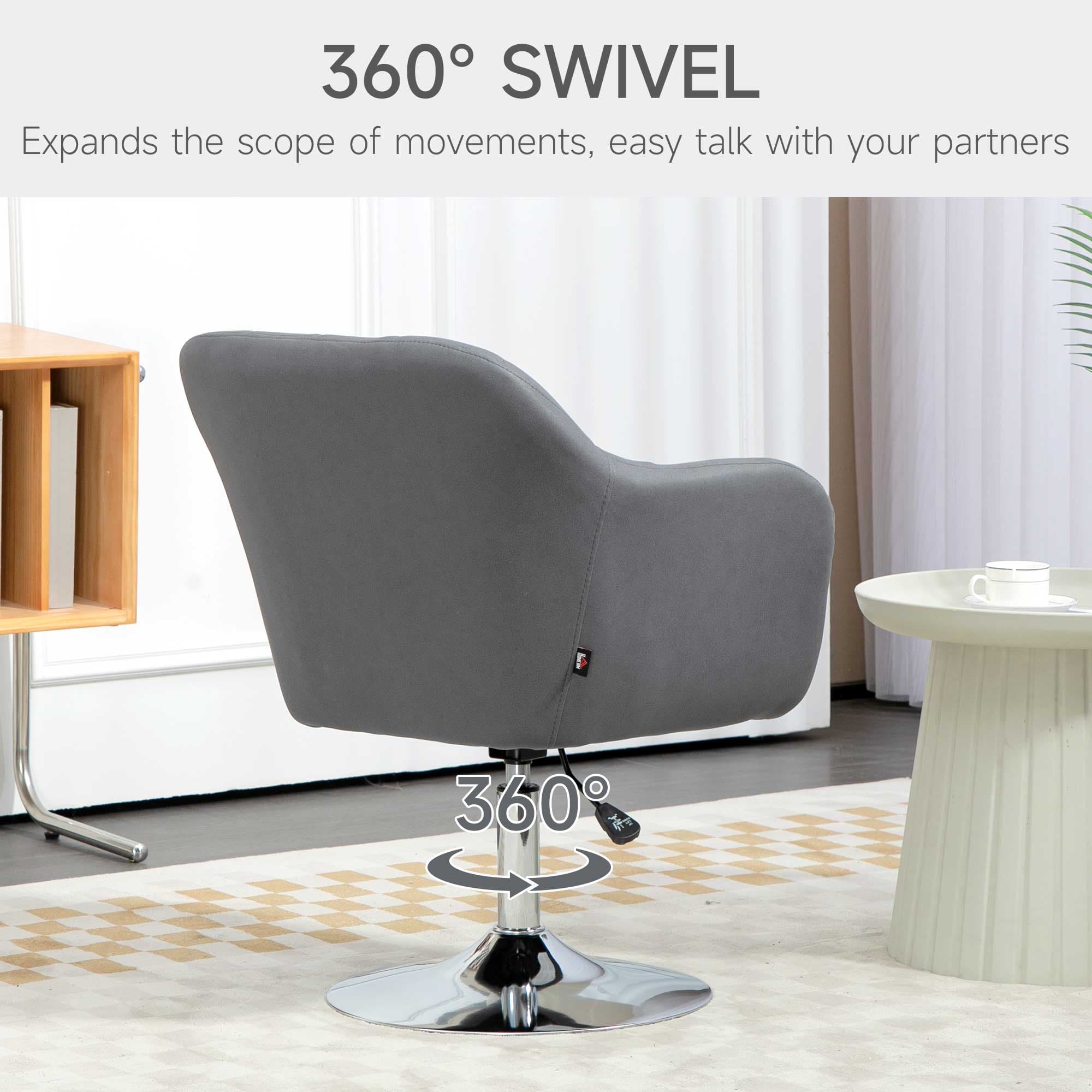 Adjustable swivel accent chair with barrel seat and lumbar cushion - image 2