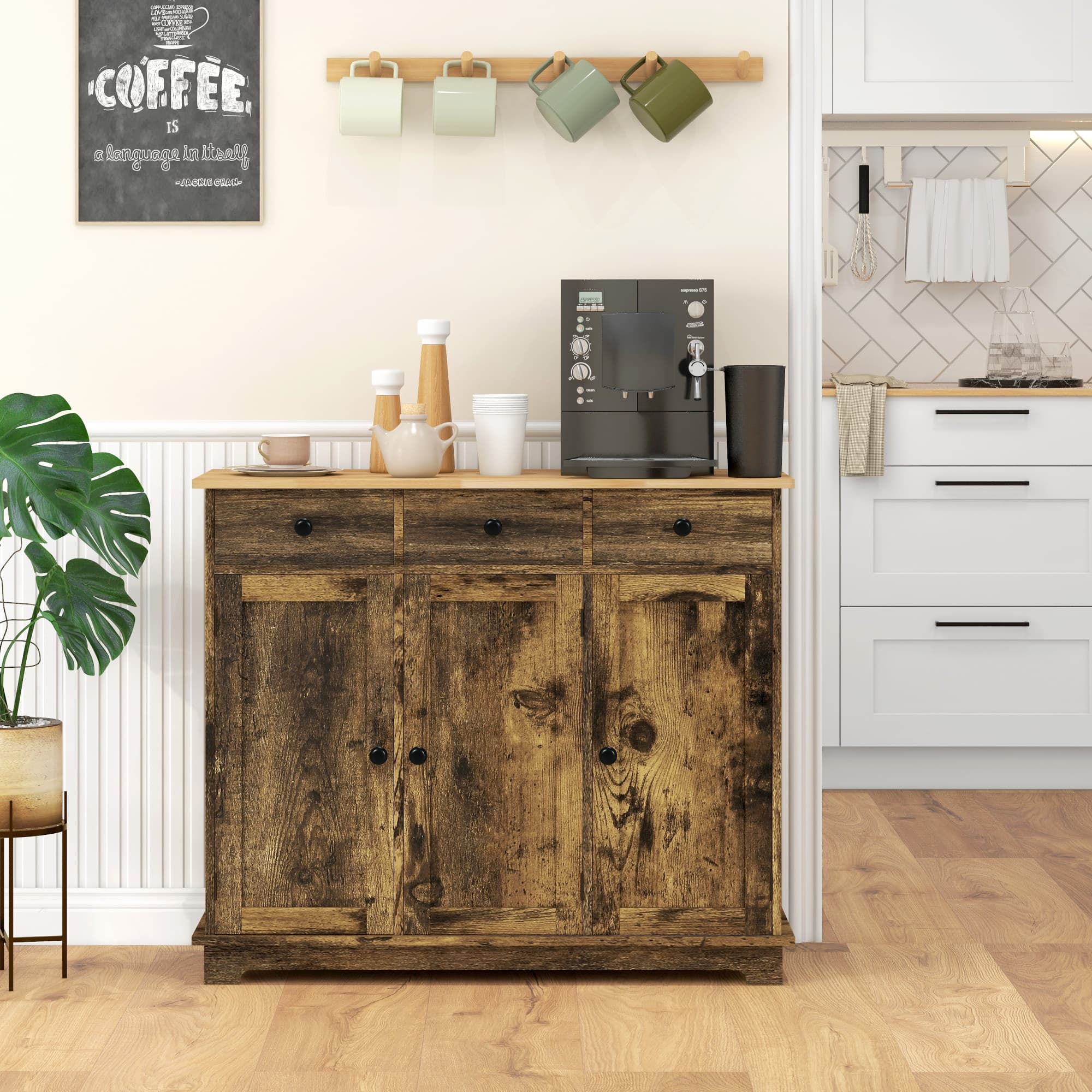Rustic Brown Sideboard Cabinet for Effortless Home Storage - image 2