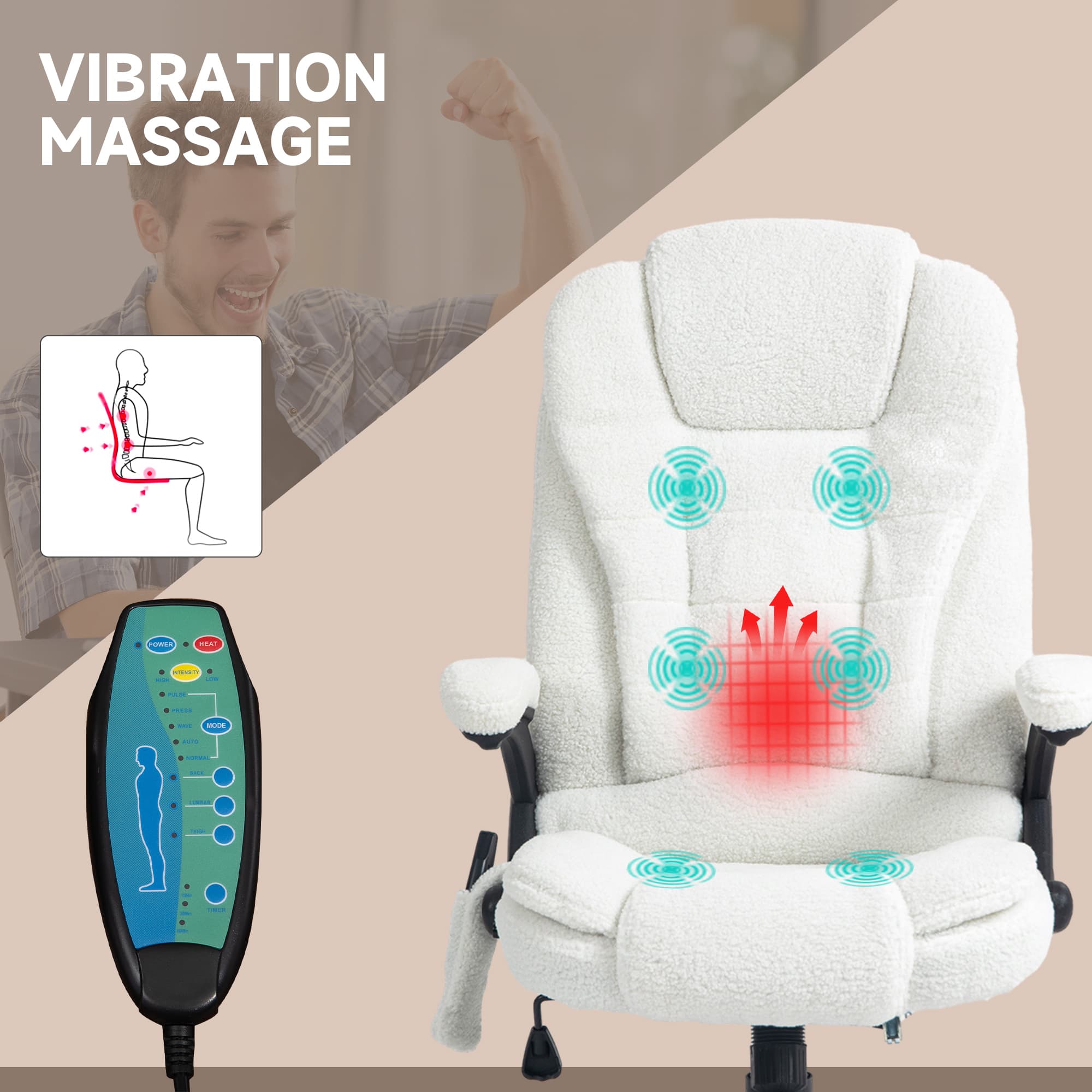 Transform Your Workday with the Vinsetto Boucle Massage Chair - image 4