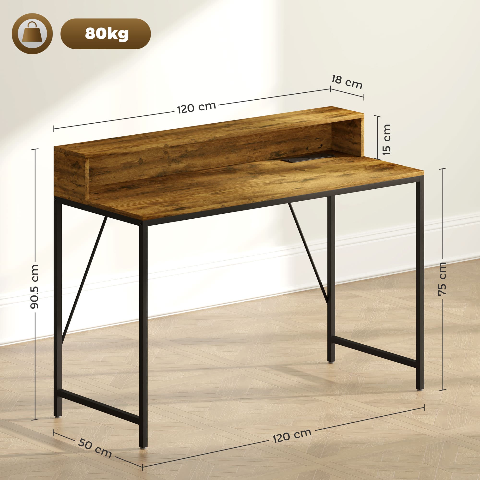 Transform Your Setup with this Rustic Brown LED Gaming Desk - image 1