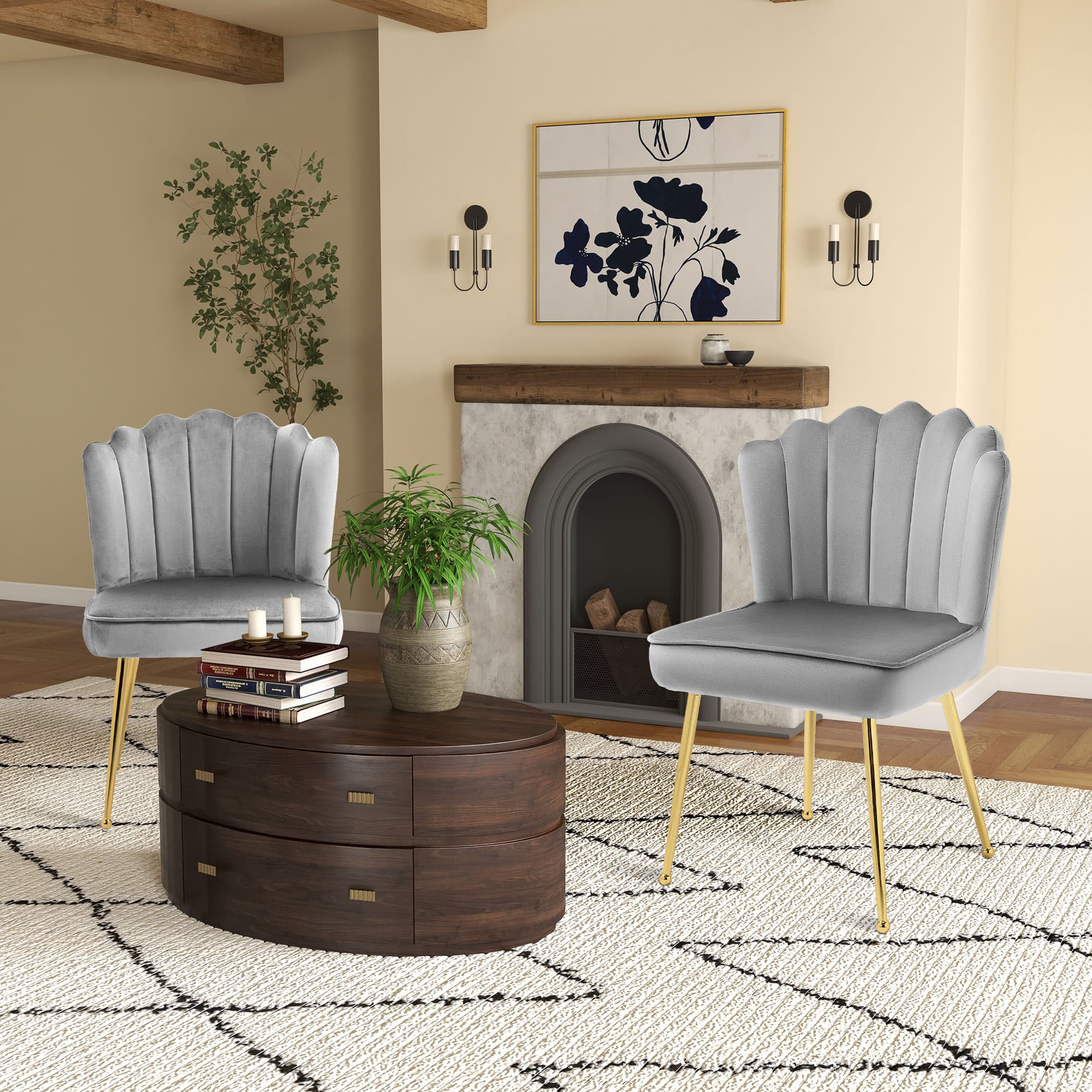 Transform Your Dining Space with Grey Velvet Shell Chairs - image 3