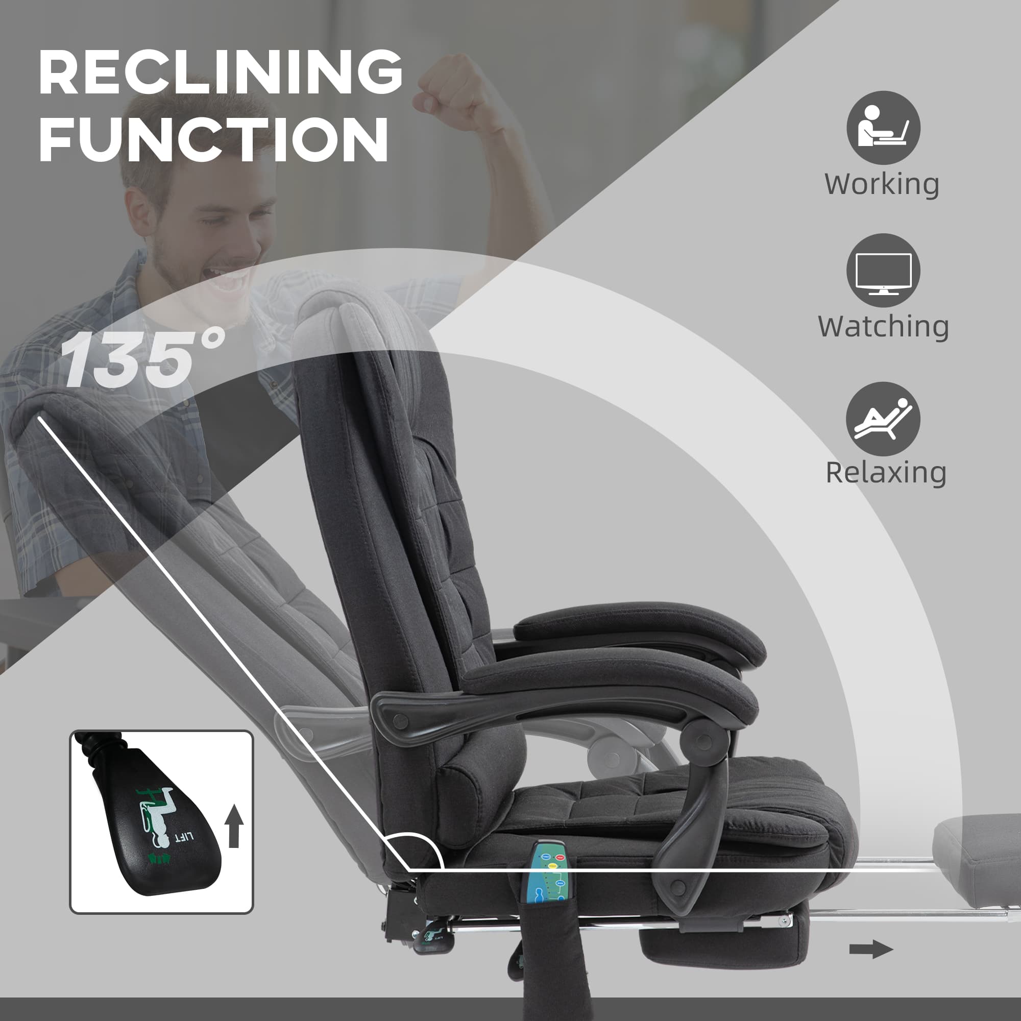 Transform Your Workday with the Vinsetto Heated Massage Chair - image 5