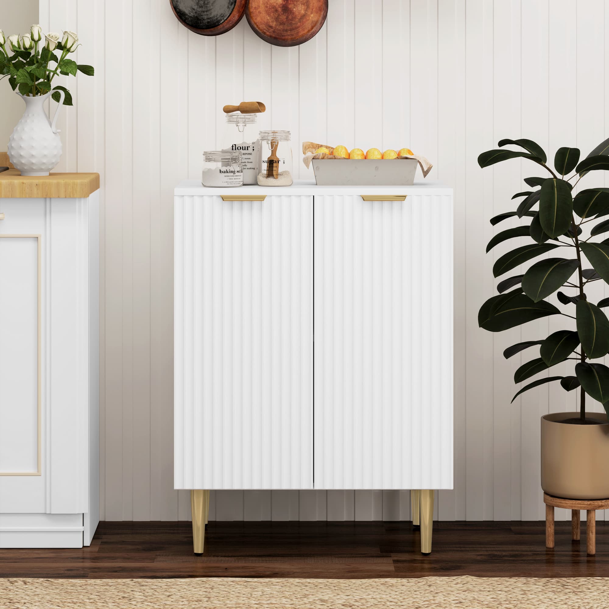 Effortless Organisation: Modern White Adjustable Sideboard - image 1