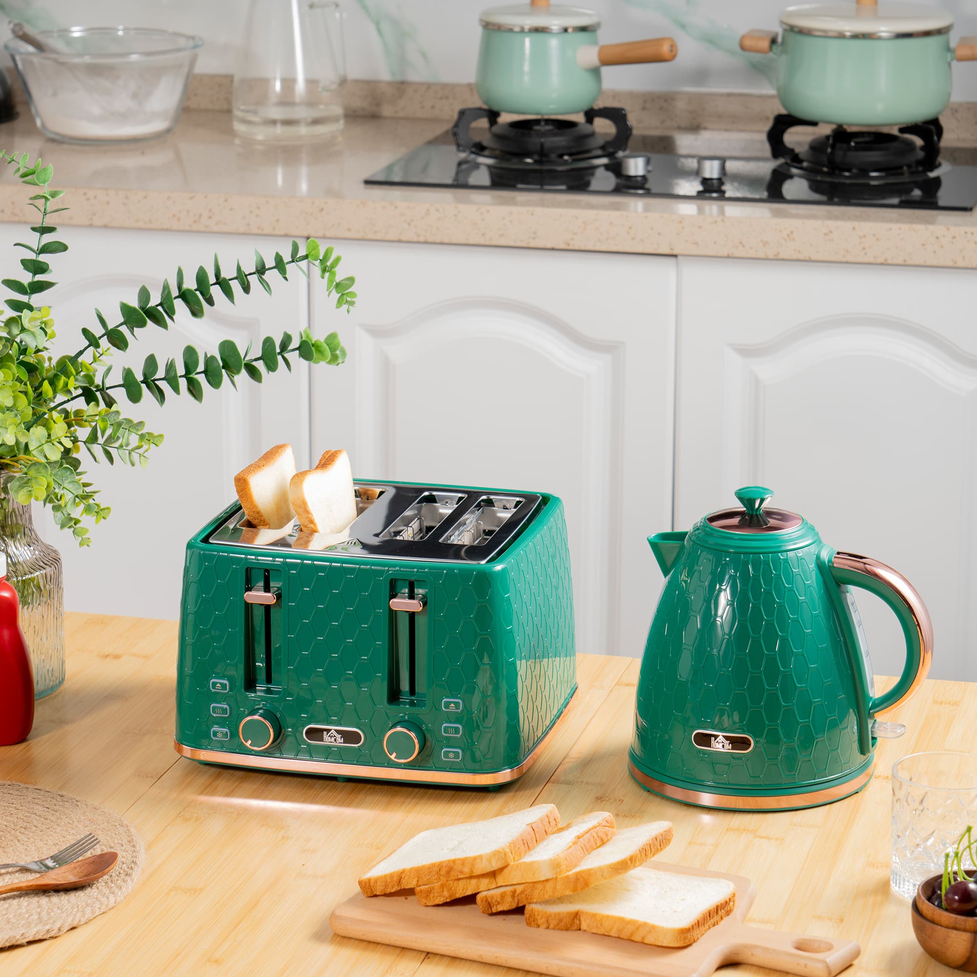 Transform Your Mornings with this Green Honeycomb Breakfast Set - image 1