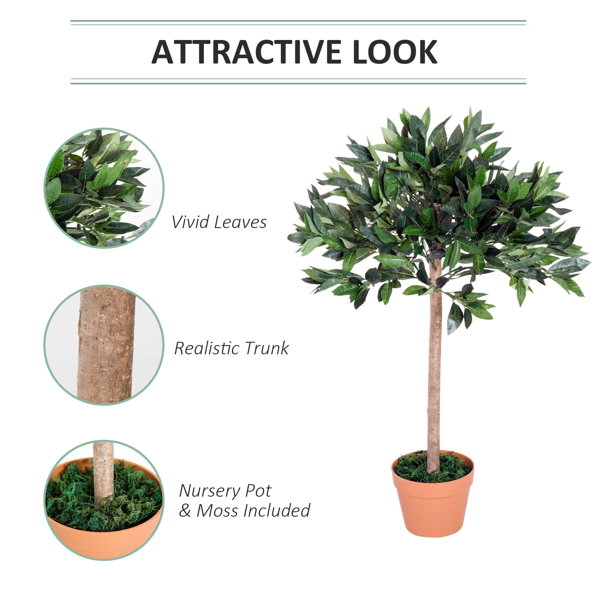 Two fuss-free artificial olive topiary trees, ready to display - image 2
