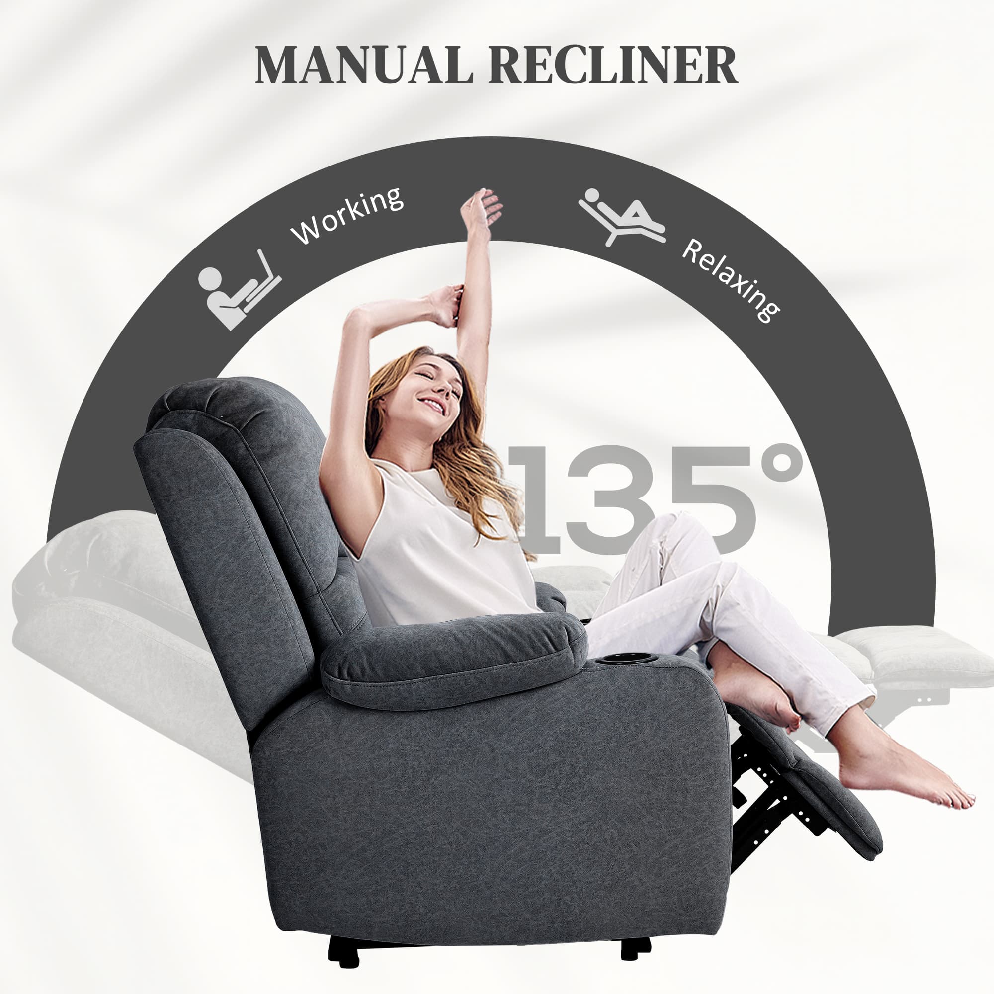 Effortless Comfort: Black Microfibre Manual Recliner Chair - image 4