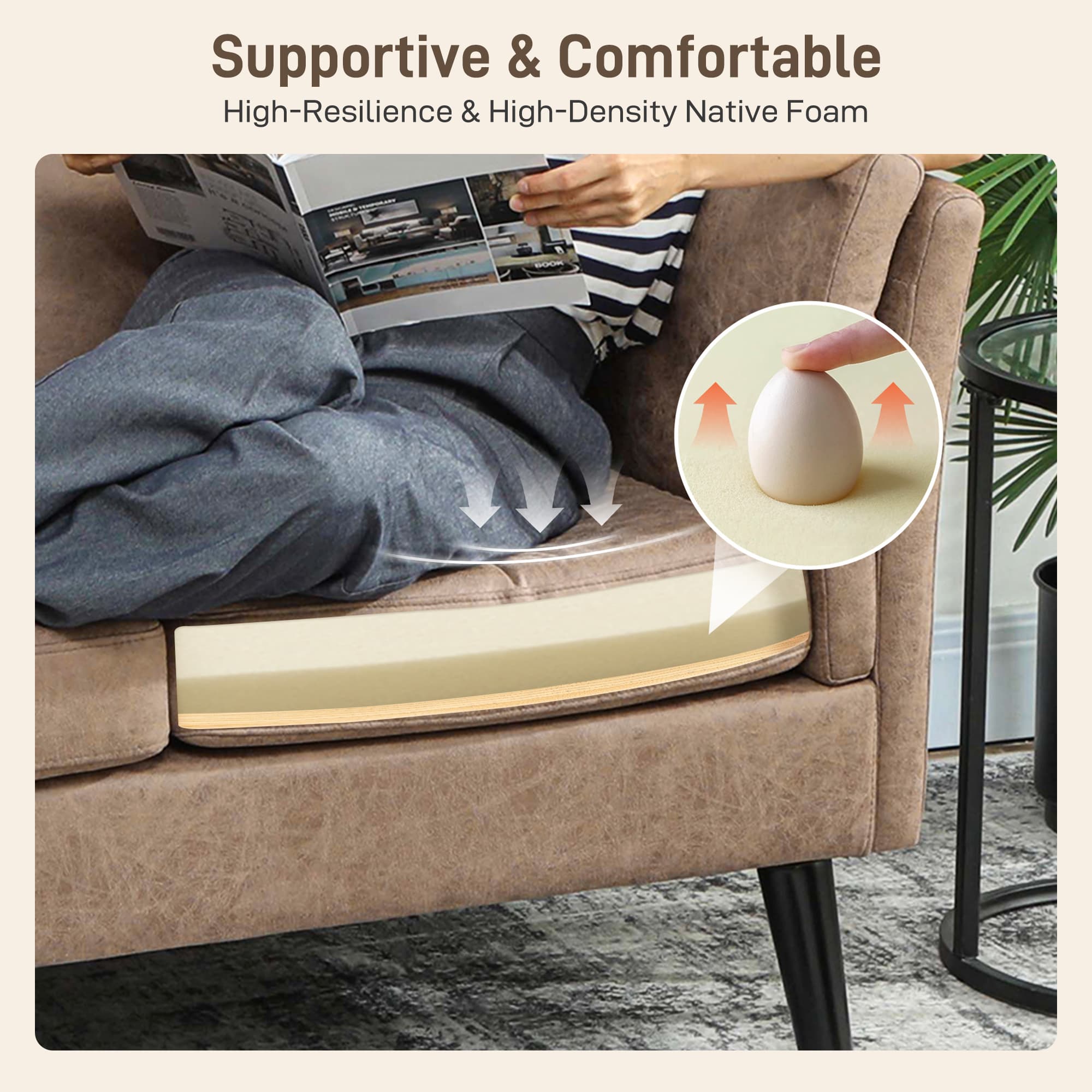 Discover Premium Comfort with this Light Brown 2-Seater Sofa - image 4
