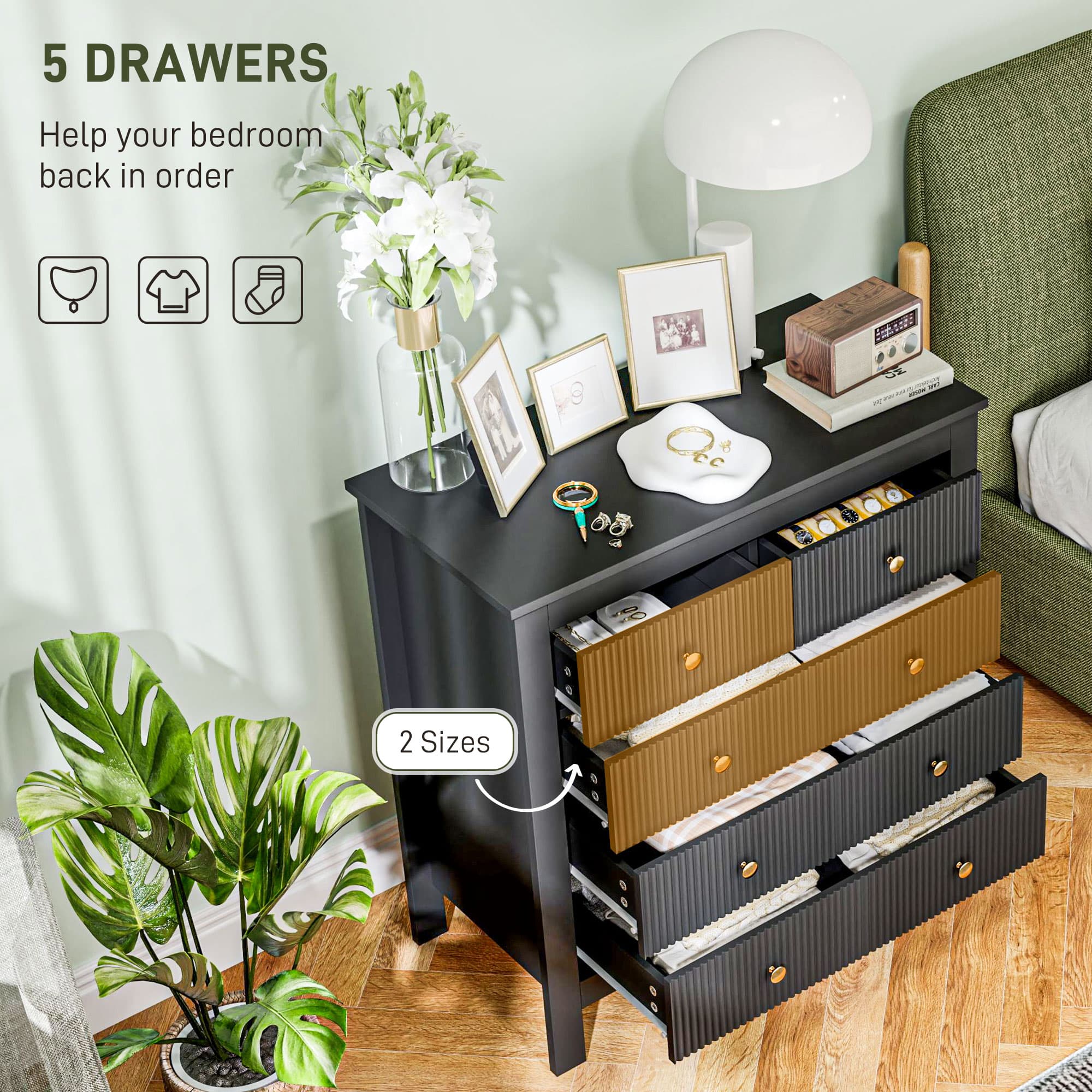 Transform Your Bedroom with this Elegant Black 5-Drawer Chest - image 5