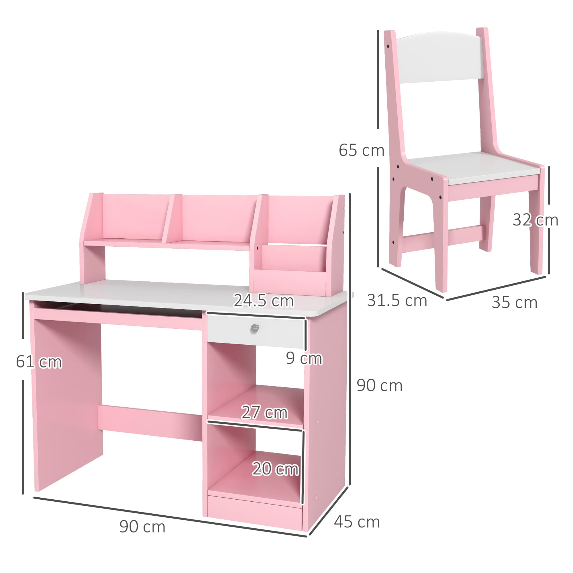 Transform Their Study Space with the ZONEKIZ Pink Desk Set - image 5