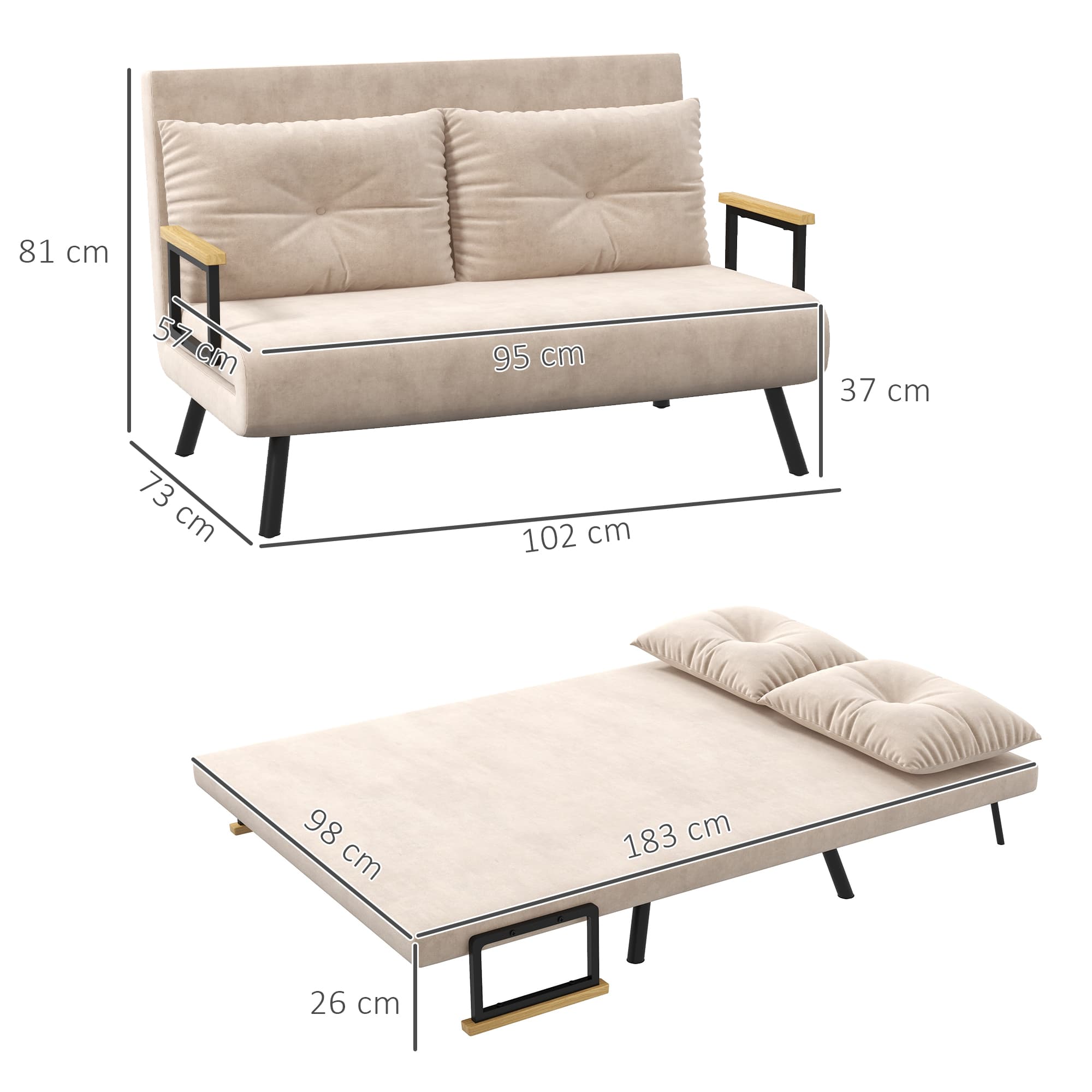 Transform Your Space with this 4-in-1 Velvet Sofa Bed - image 2
