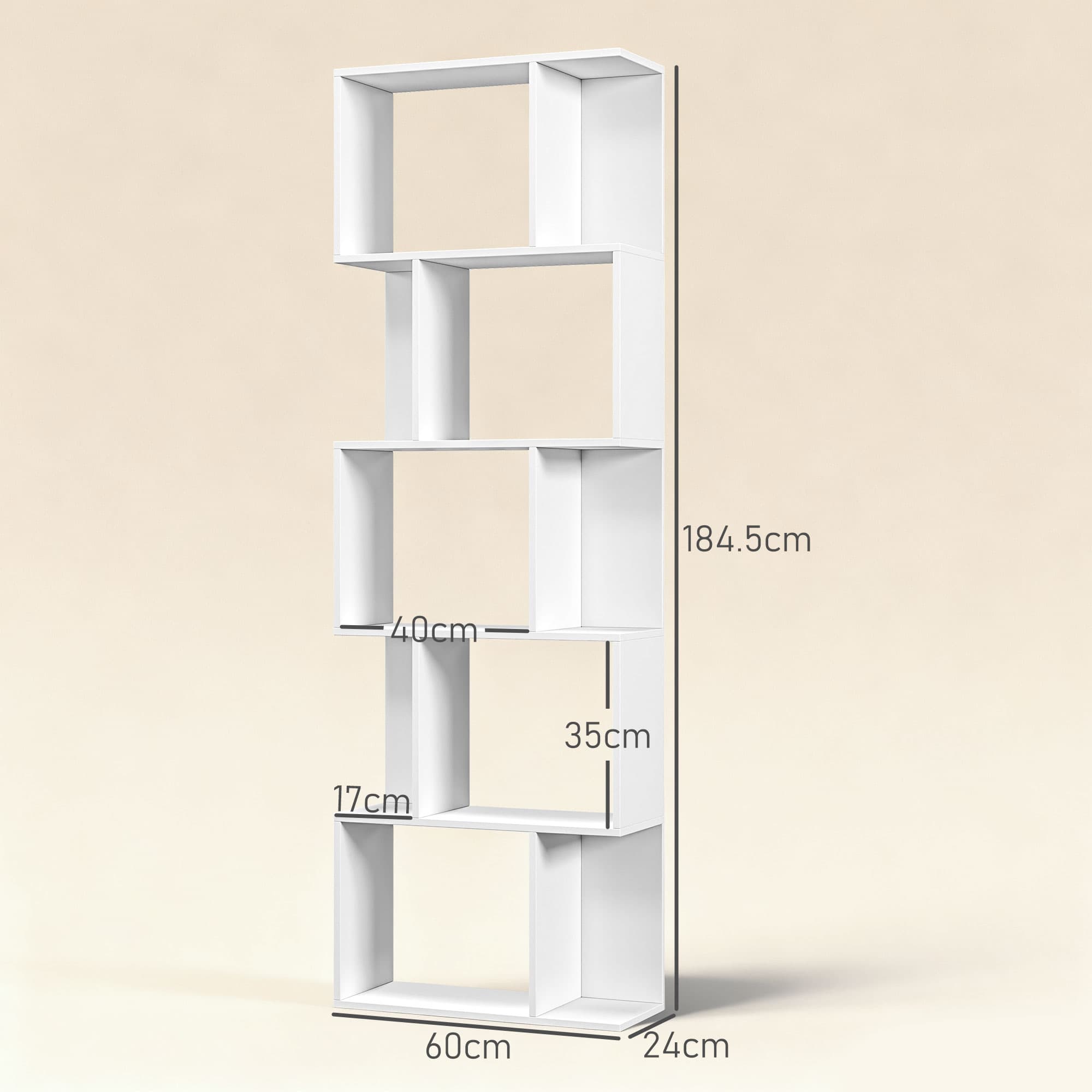 Transform Your Space with this Modern 5-Tier S-Shaped Bookcase - image 4