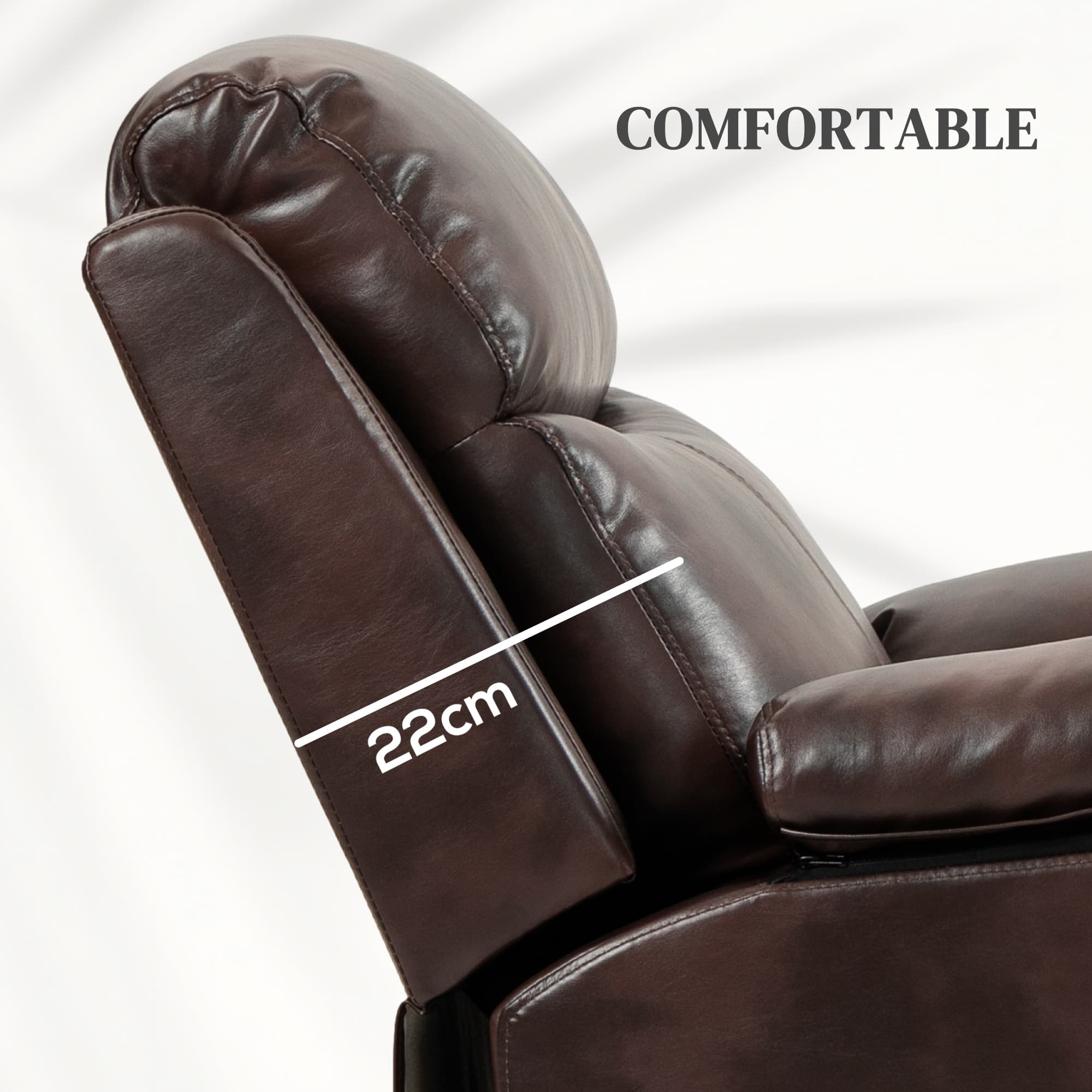 Effortless Dark Brown Faux Leather Electric Riser Recliner - image 1