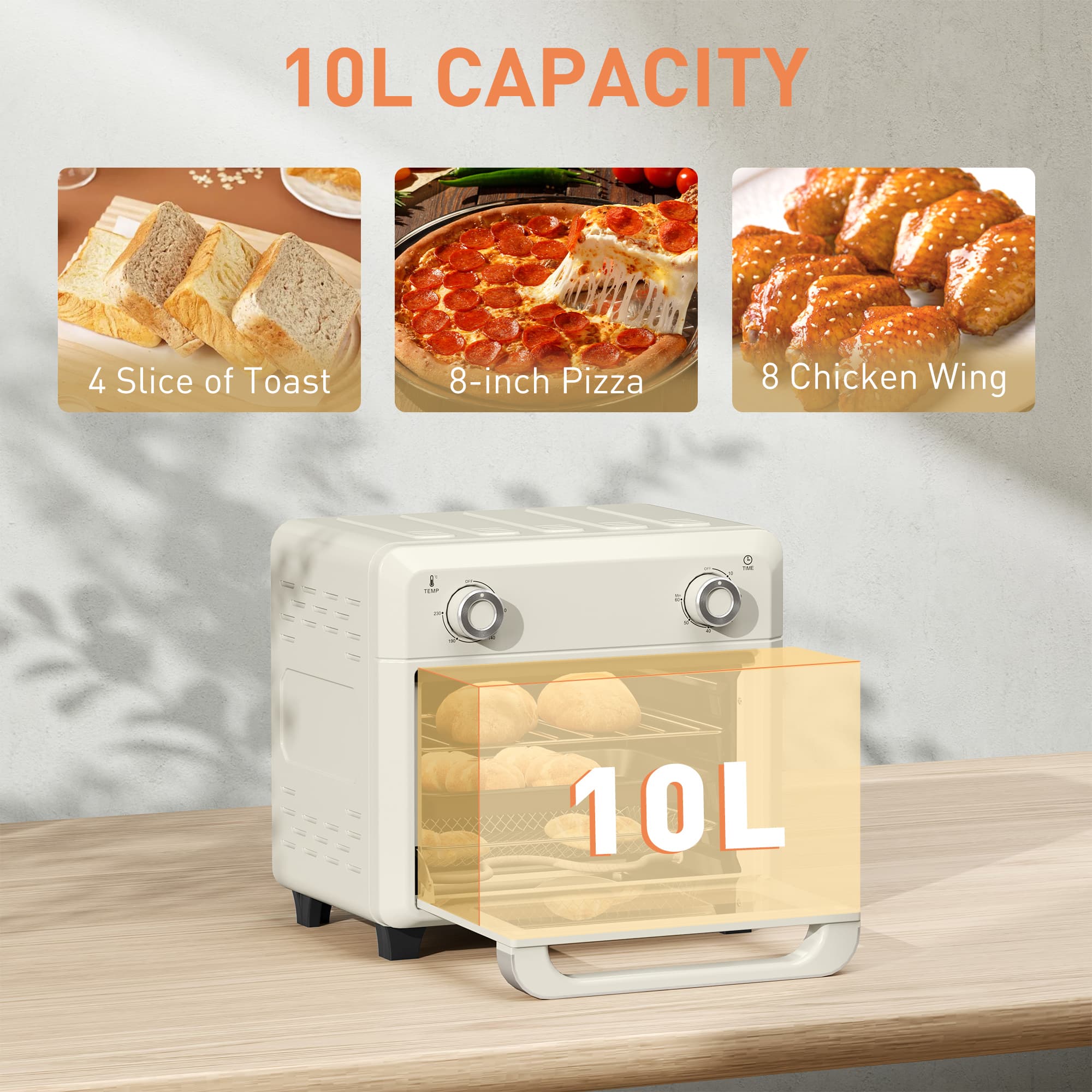 Compact 10L Air Fryer Oven for Roasting, Baking and Grilling - image 1