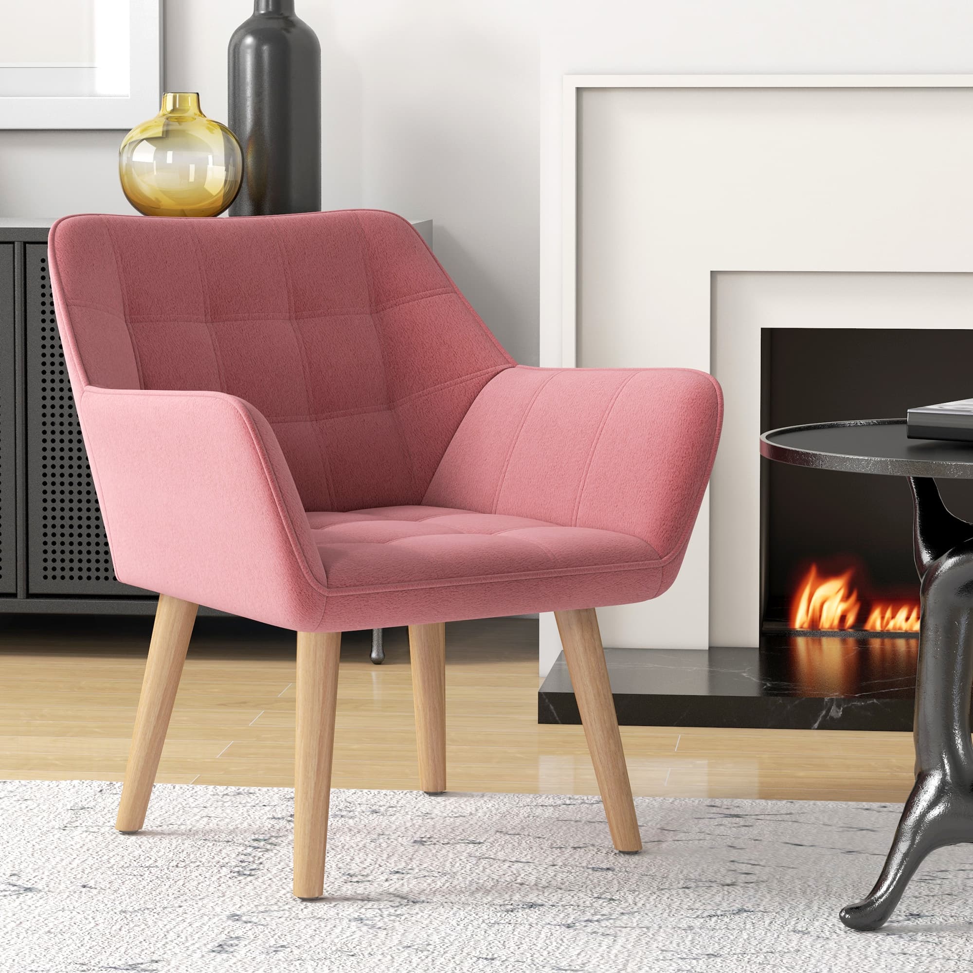 Sink Into Comfort with this Luxe Pink Velvet Accent Chair - image 2