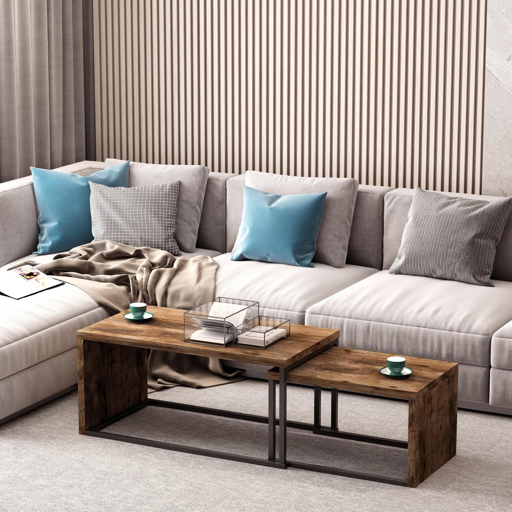 Versatile Rustic Brown Nesting Coffee Tables for Modern Homes - image 1