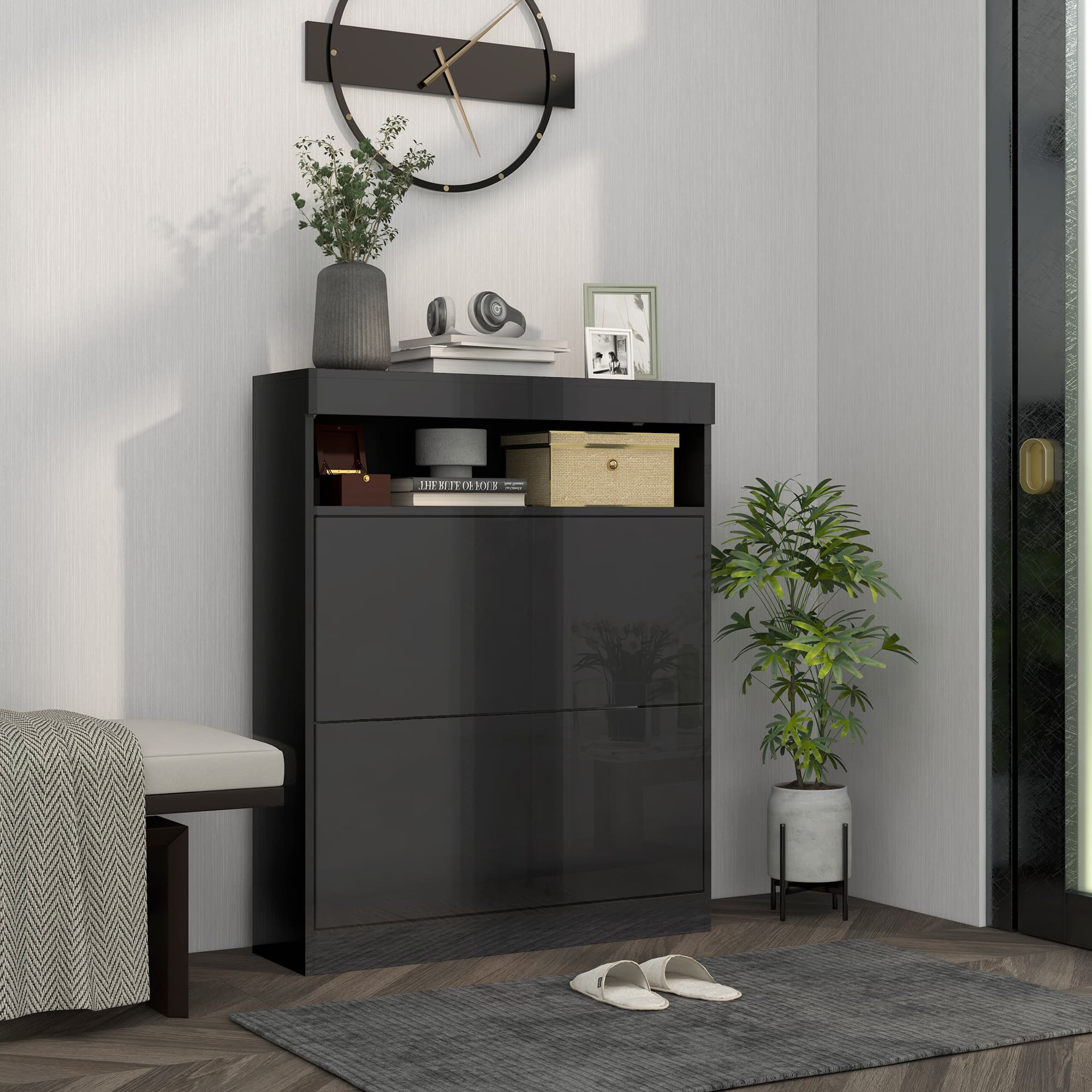 The Slim High-Gloss Shoe Cabinet That Hides 16 Pairs - image 5