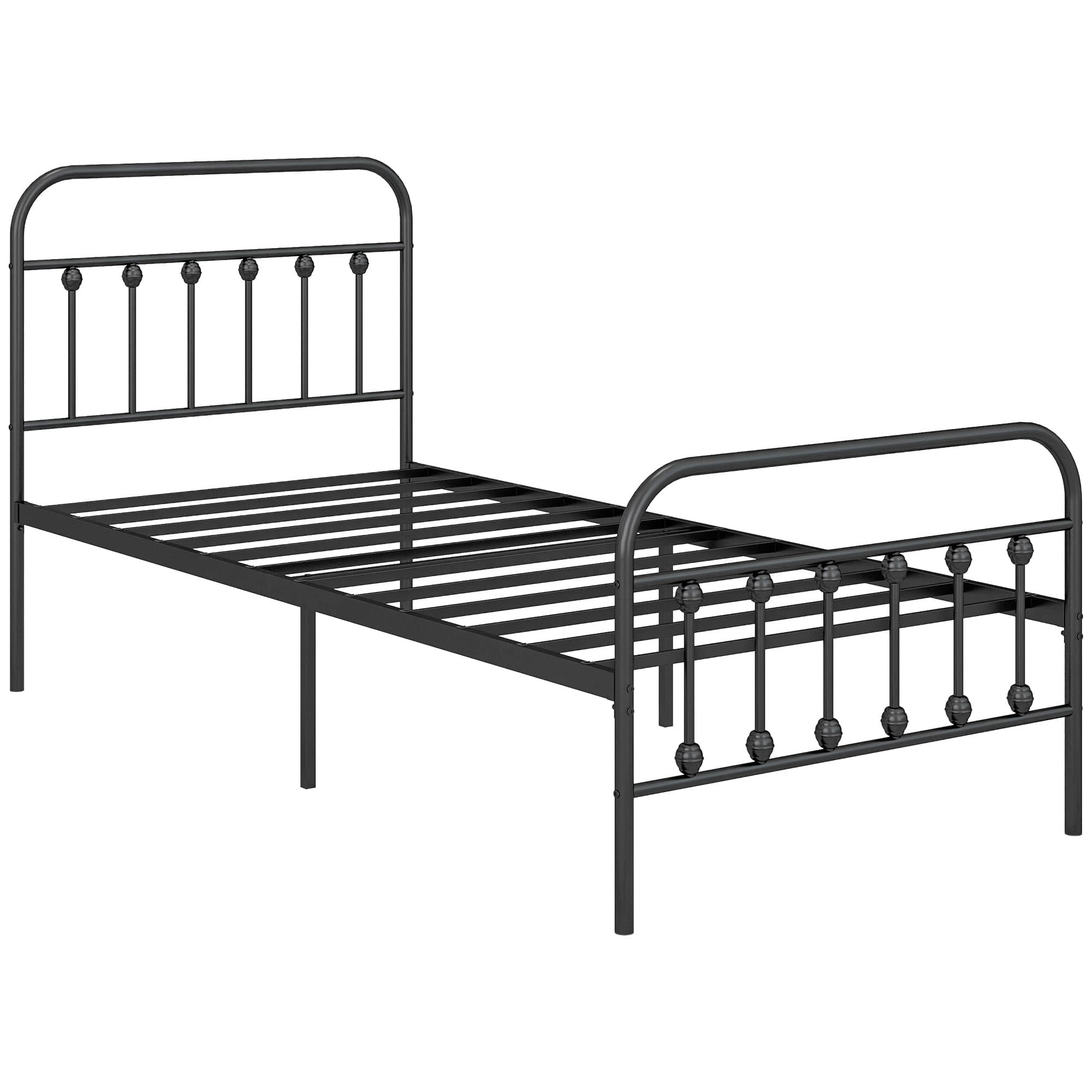 Transform Your Space with this Minimalist Single Metal Bed - Black