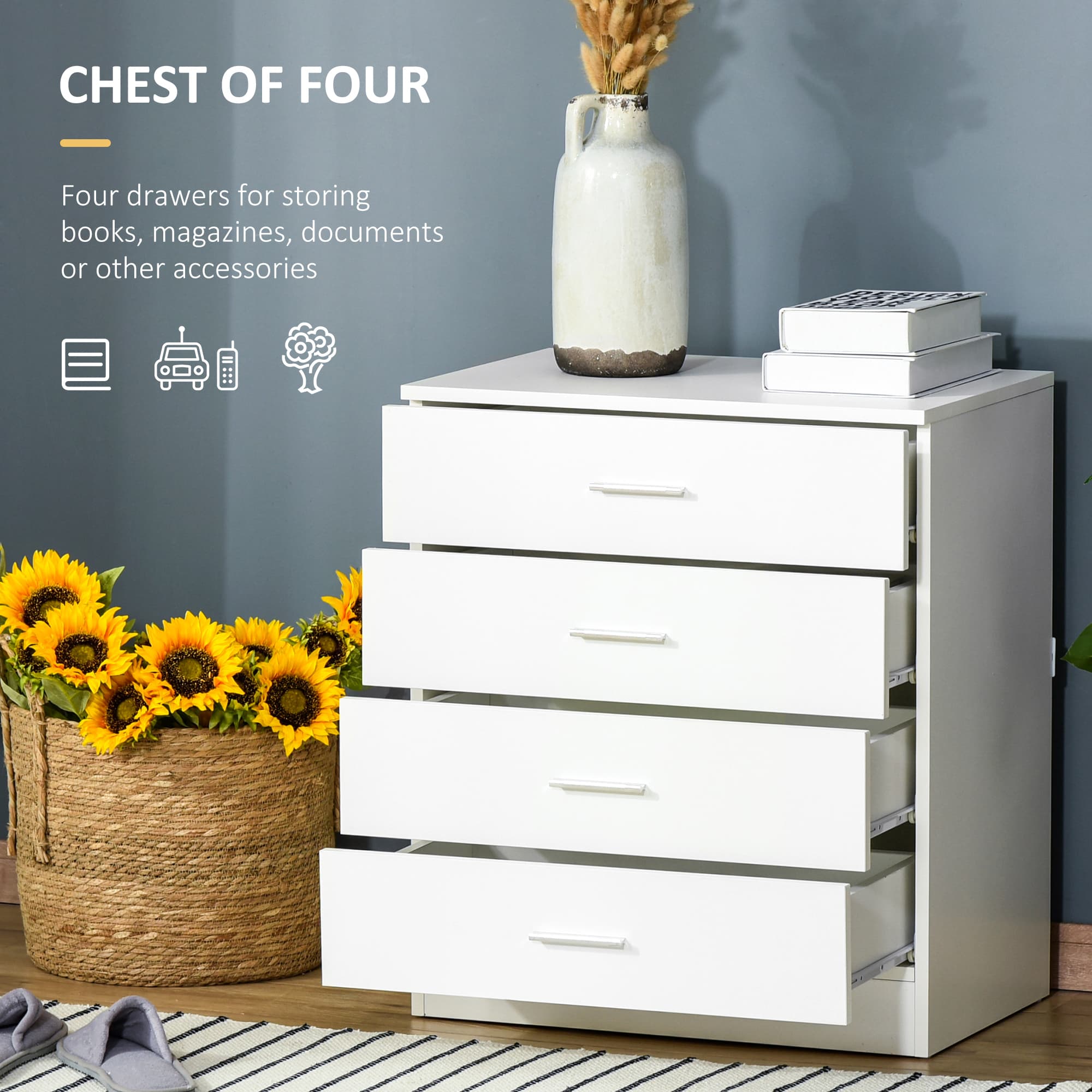 Modern White 4-Drawer Chest for Effortless Storage - image 5