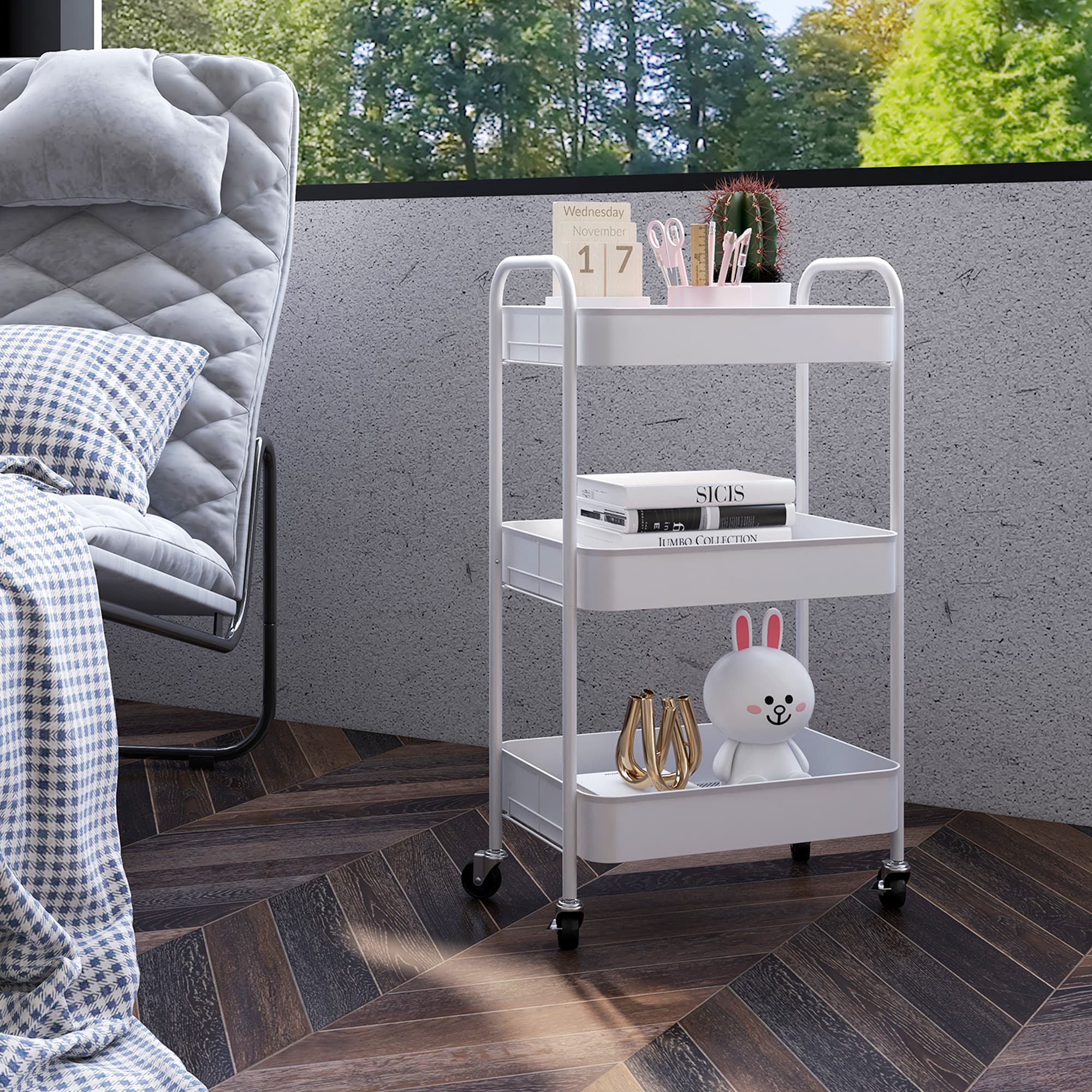 A three-tier steel trolley that rolls wherever you need it - image 3
