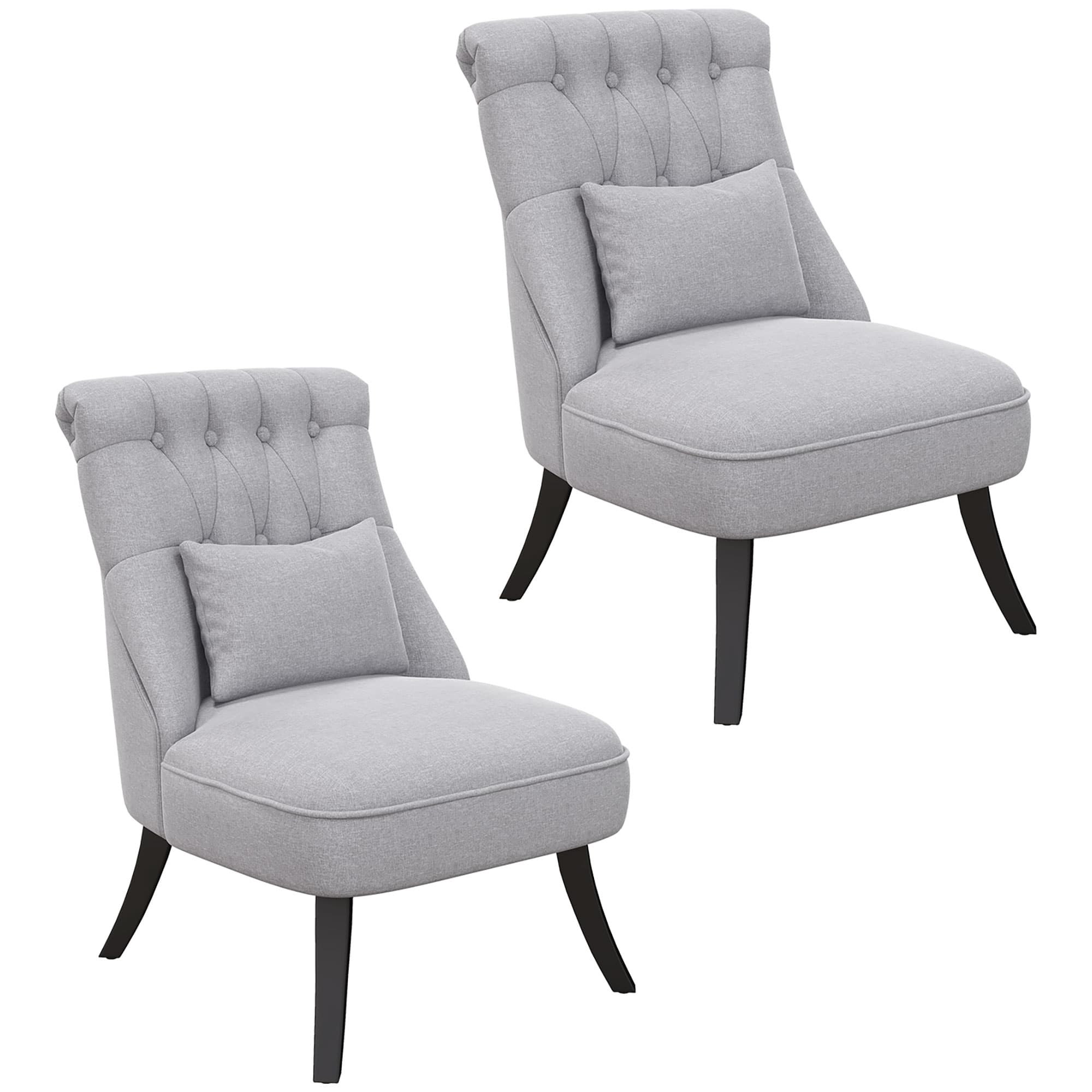 Transform Your Living Room with these Vintage Grey Accent Chairs - Grey