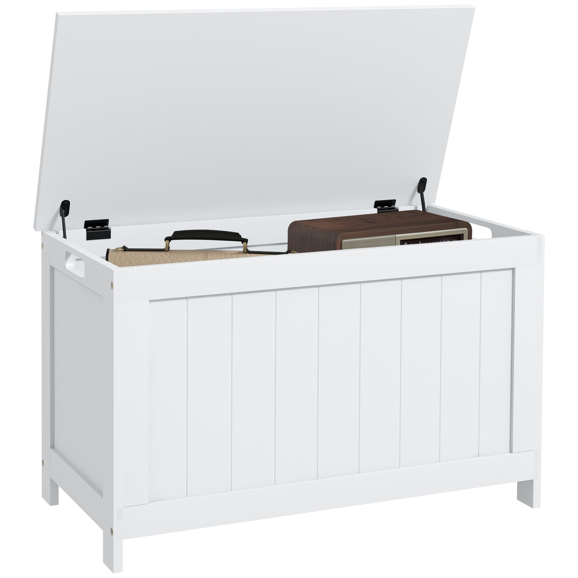 Transform Your Space with this Modern White Storage Chest - White