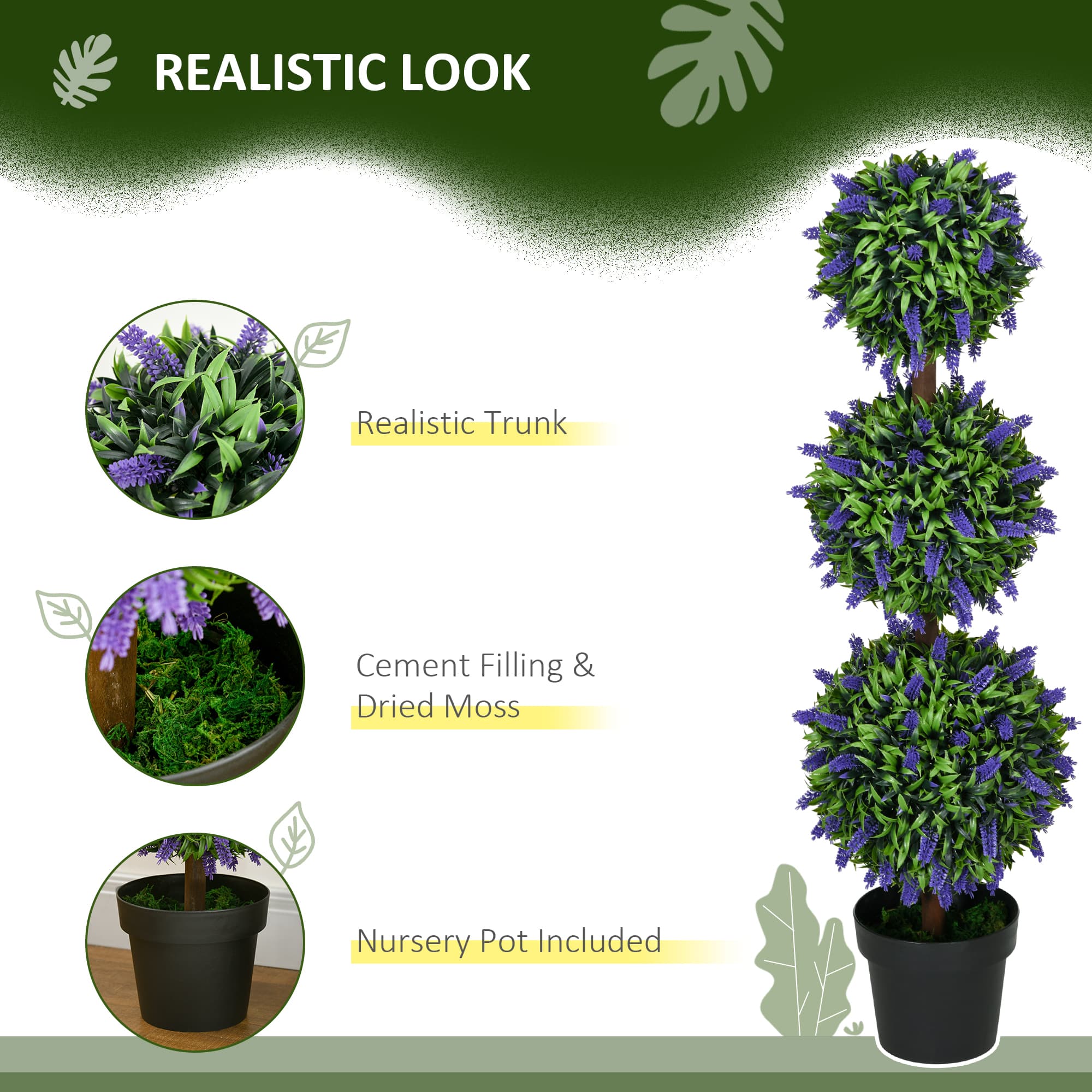 Transform Your Space with 110cm Faux Lavender Topiary Trees - image 4