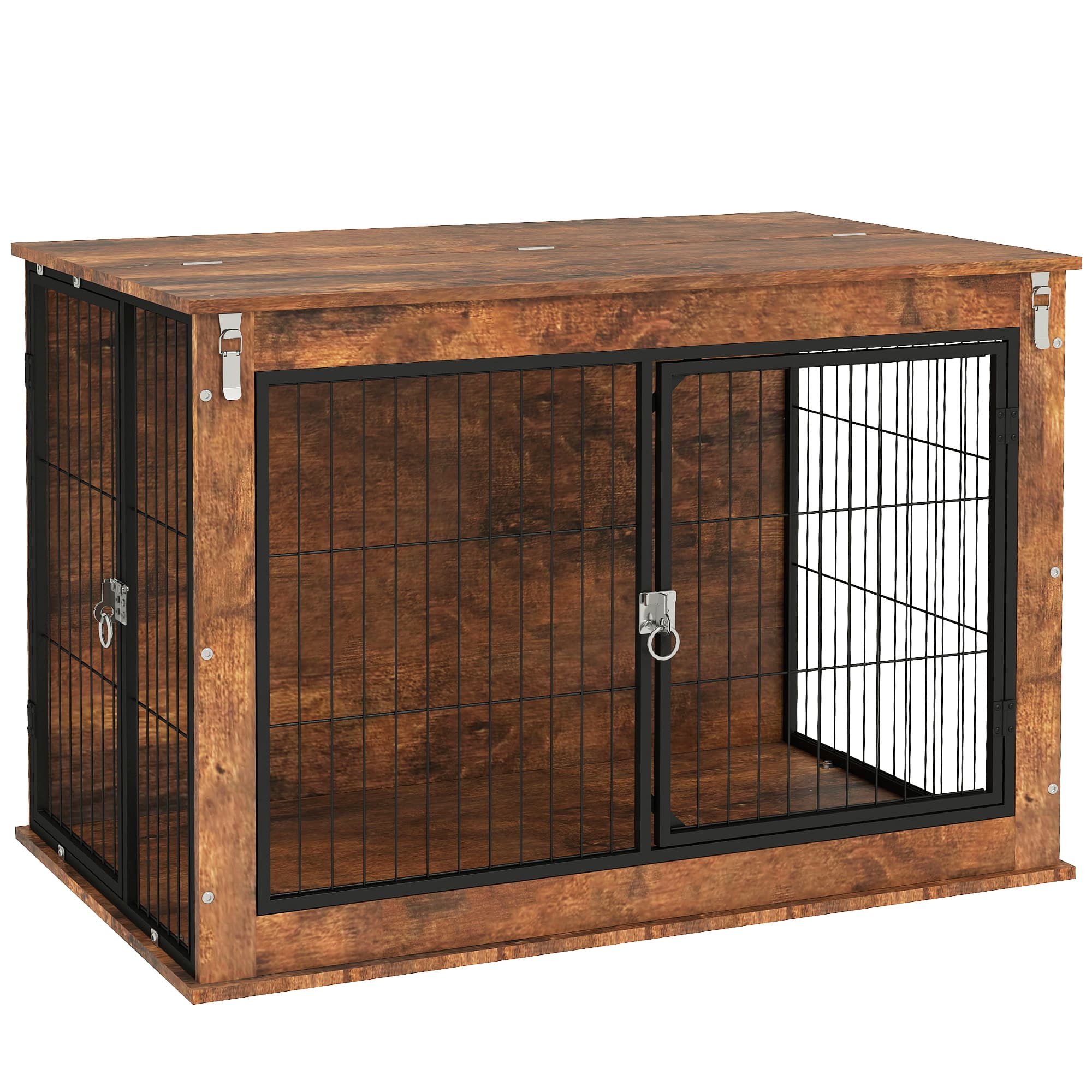 Large Dog Crate That Doubles as a Side Table, Rustic Brown - image 10