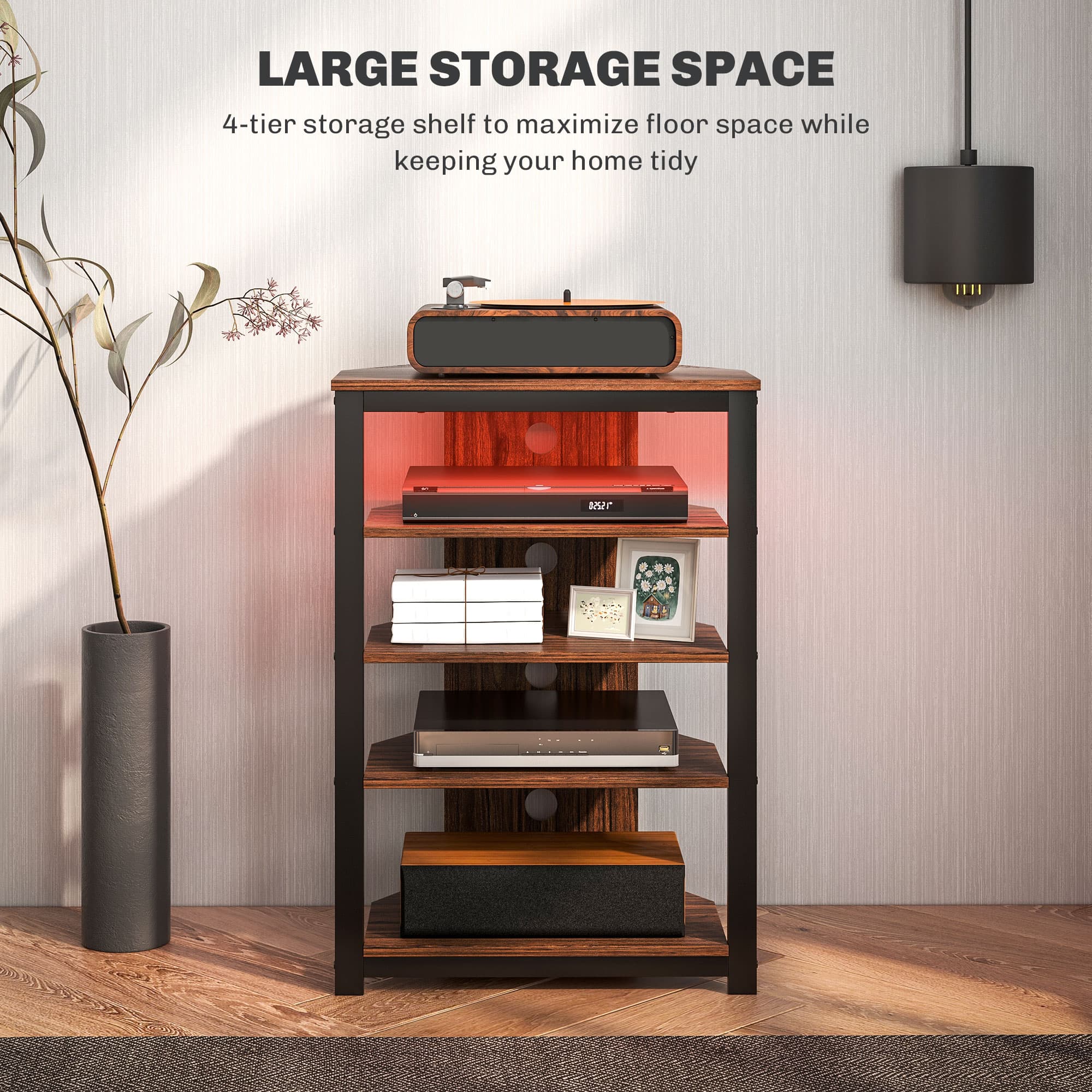 Transform Your Corner Space with This 4-Tier LED TV Stand - image 3