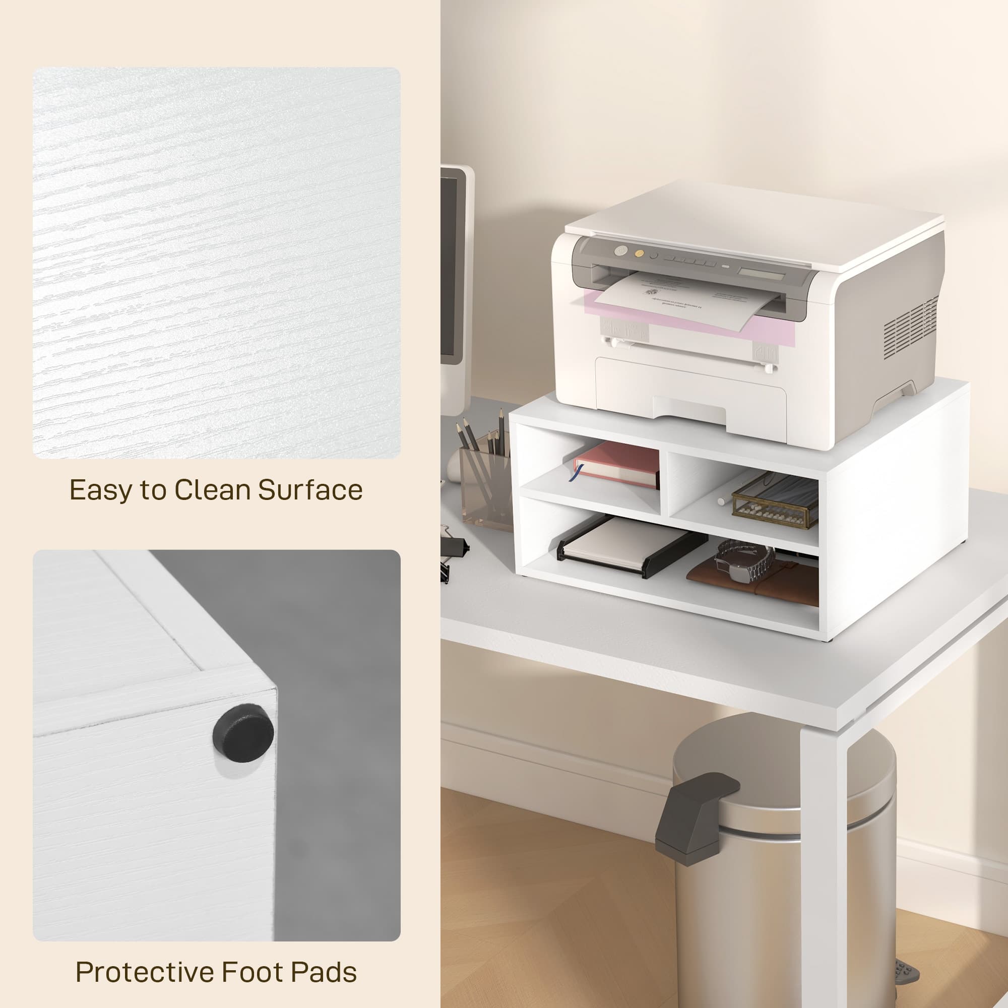 White Printer Storage Cabinet for Office Organisation - image 7