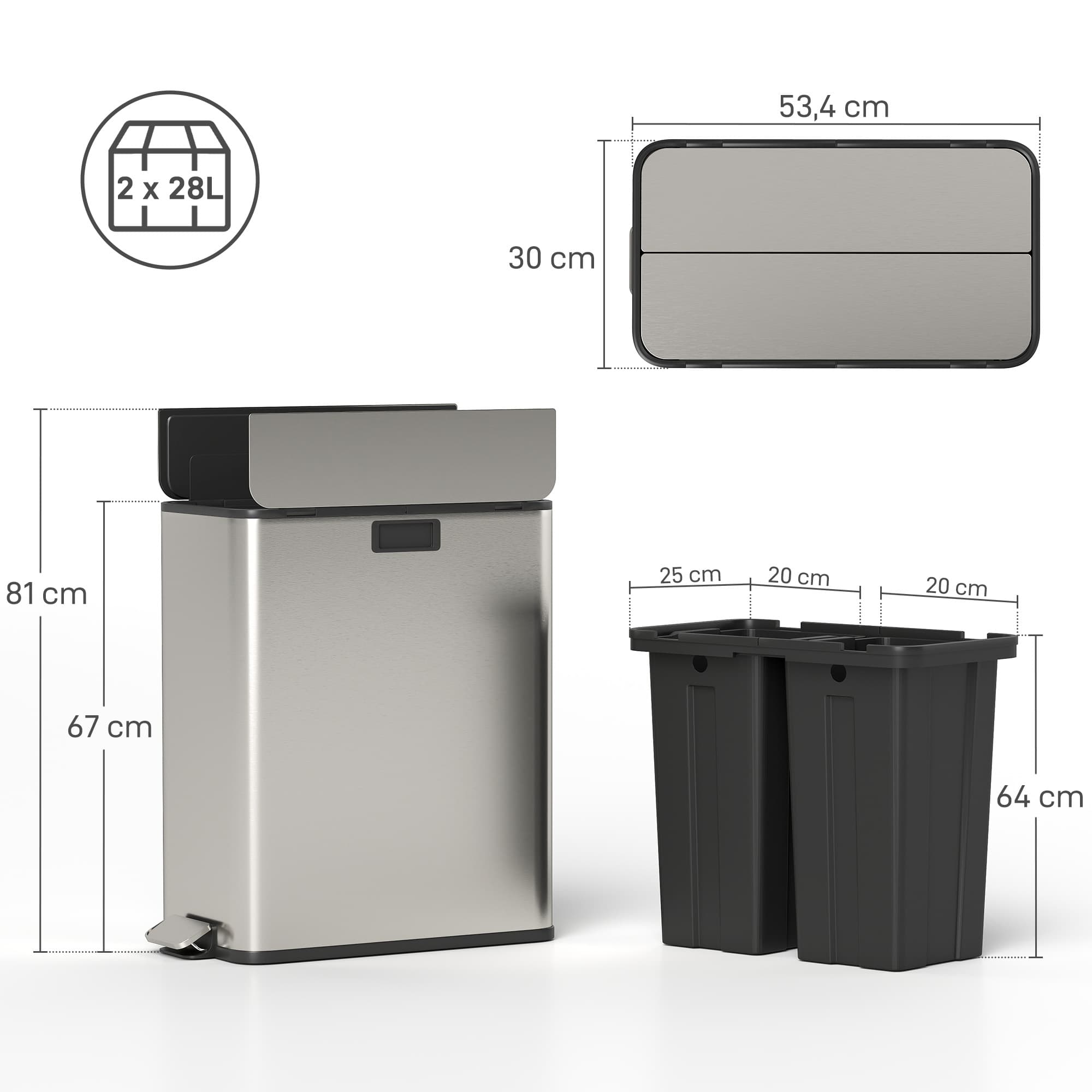 Effortless Recycling with the 56L Dual Compartment Kitchen Bin - image 5