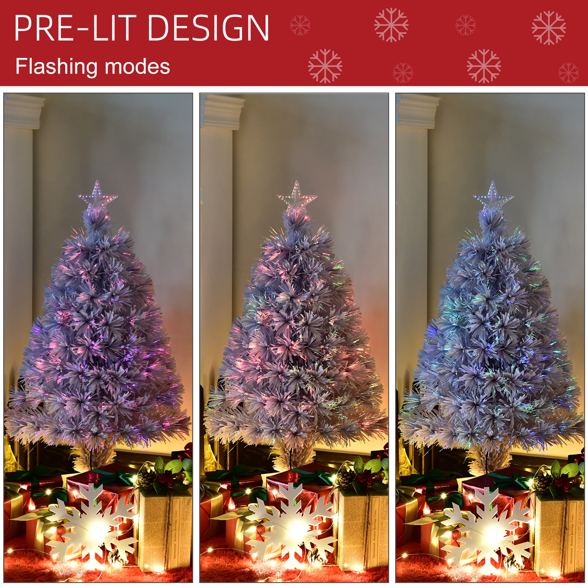 White tabletop Christmas tree with fibre optics - image 10