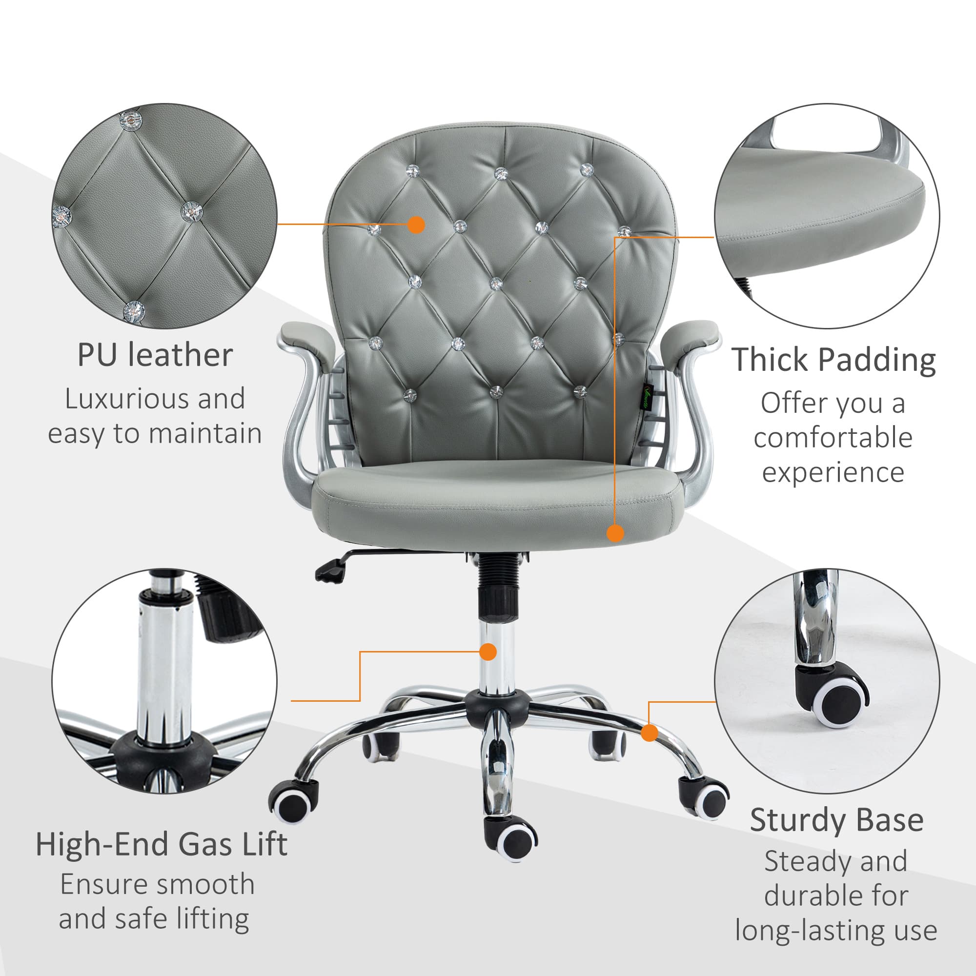 Transform Your Workspace with the Vinsetto Grey Ergonomic Chair - image 3